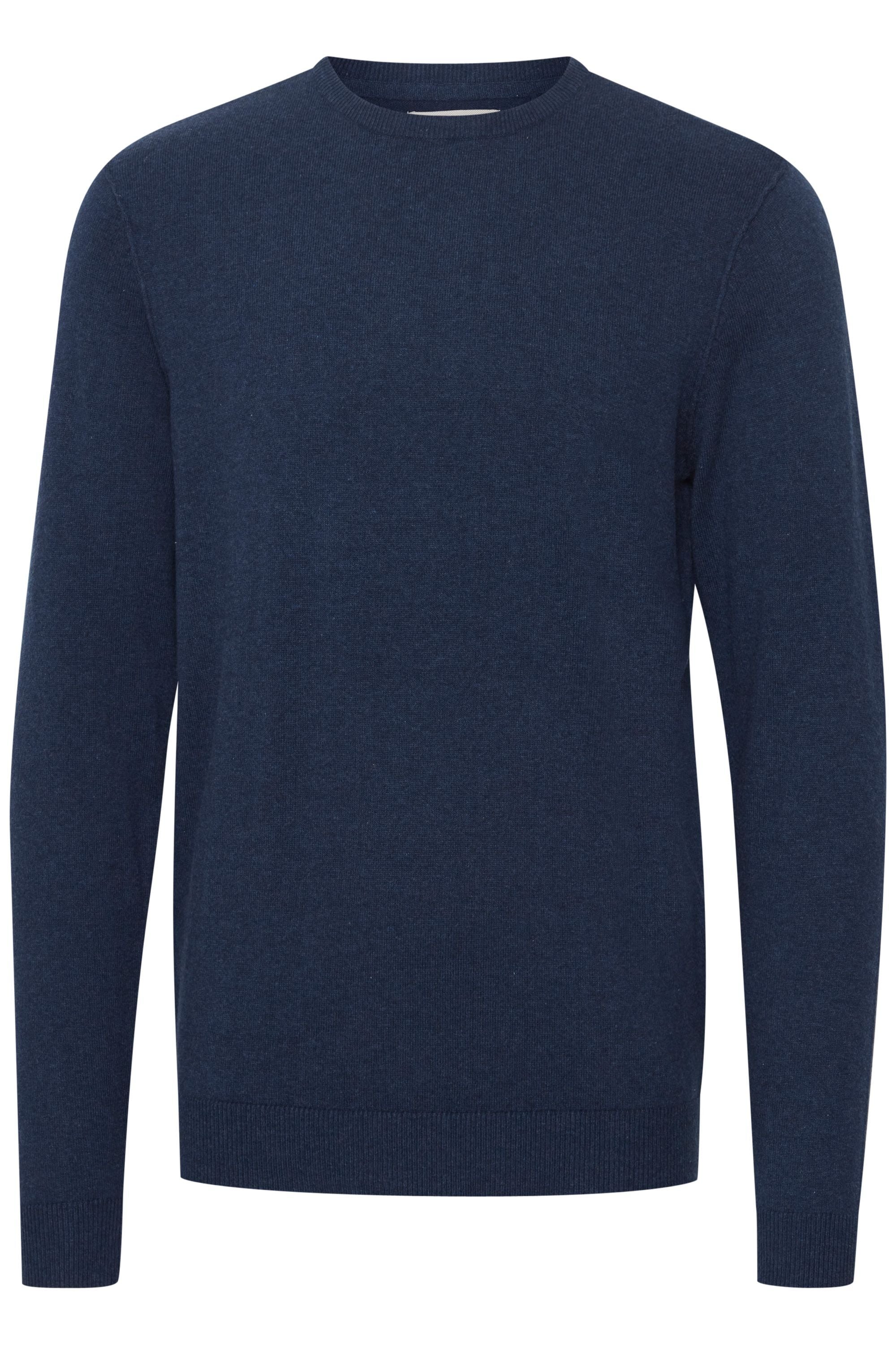 BLEND Herren Strickfleece-Pullover "Strickpullover BHPullover", blau, Gr. M, Obermaterial: 100% Baumwolle CO., Pullover