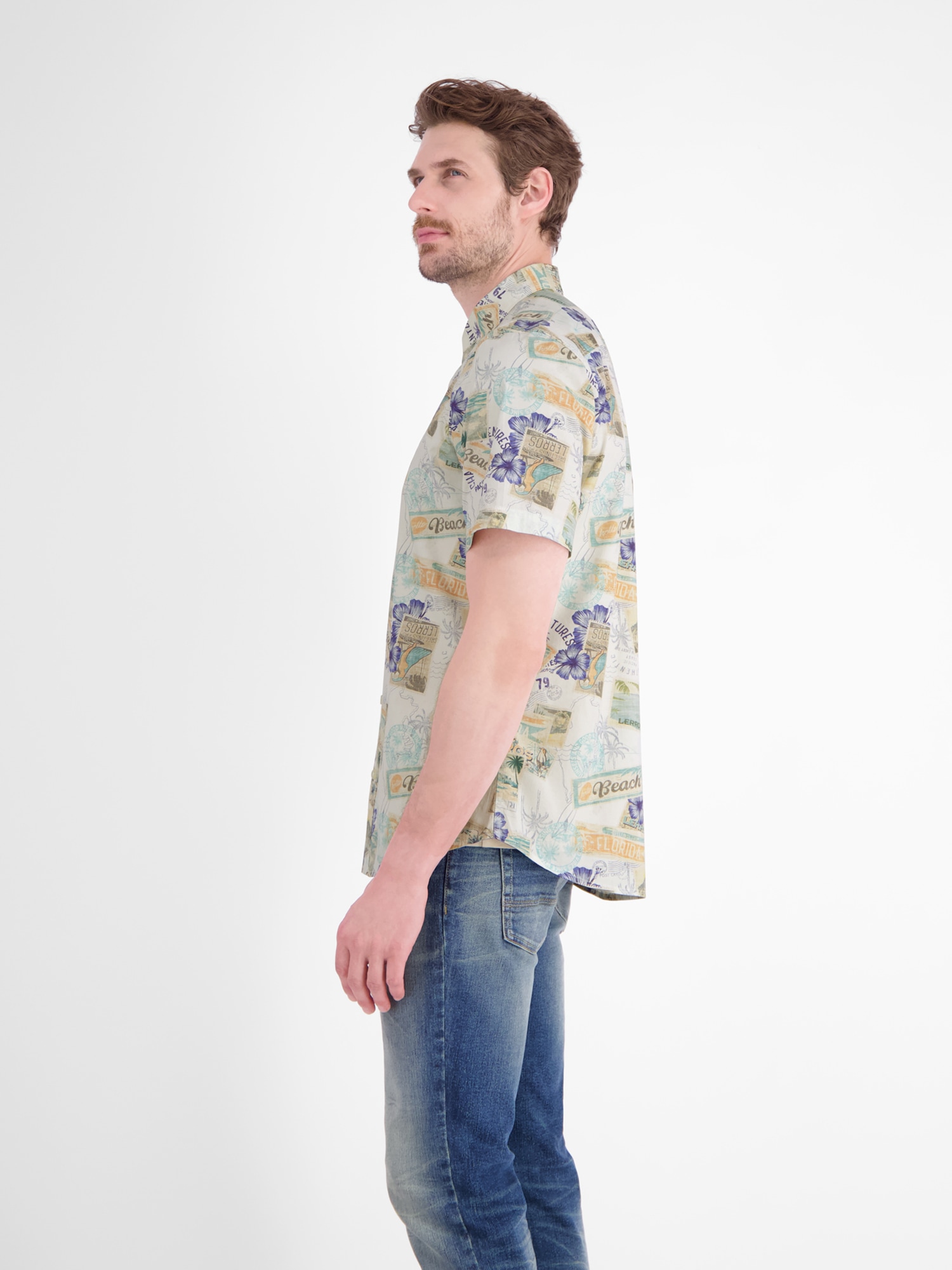 LERROS Kurzarmhemd »Sommerliches Kurzarmhemd mit All-over-Print im Hawaii-Look«