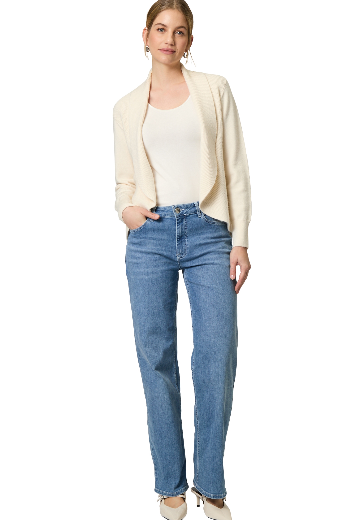 Zero Strickjacke »zero Strickjacke offener Style«, Plain/ohne Details