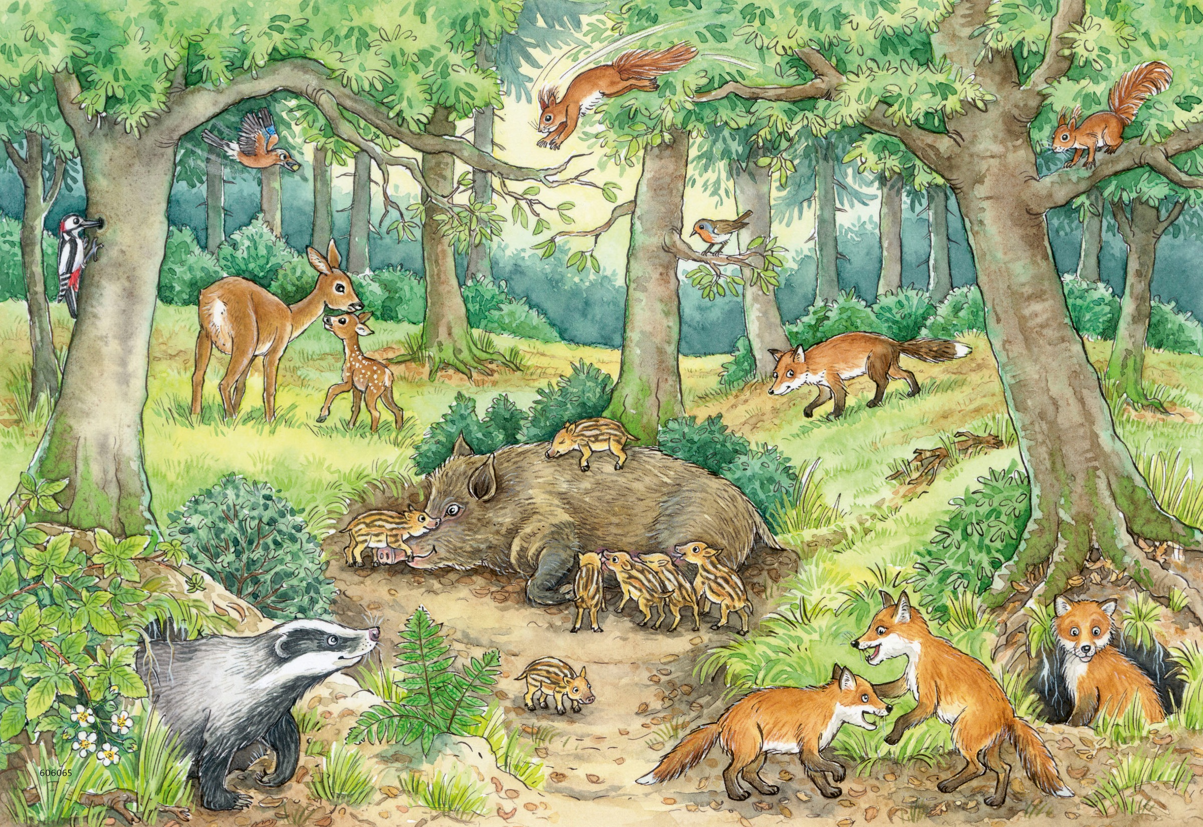 Ravensburger Puzzle »Wieso? Weshalb? Warum? Junior, Tiere im Wald und auf der Wiese«, 2x12 Teile; Made in Europe