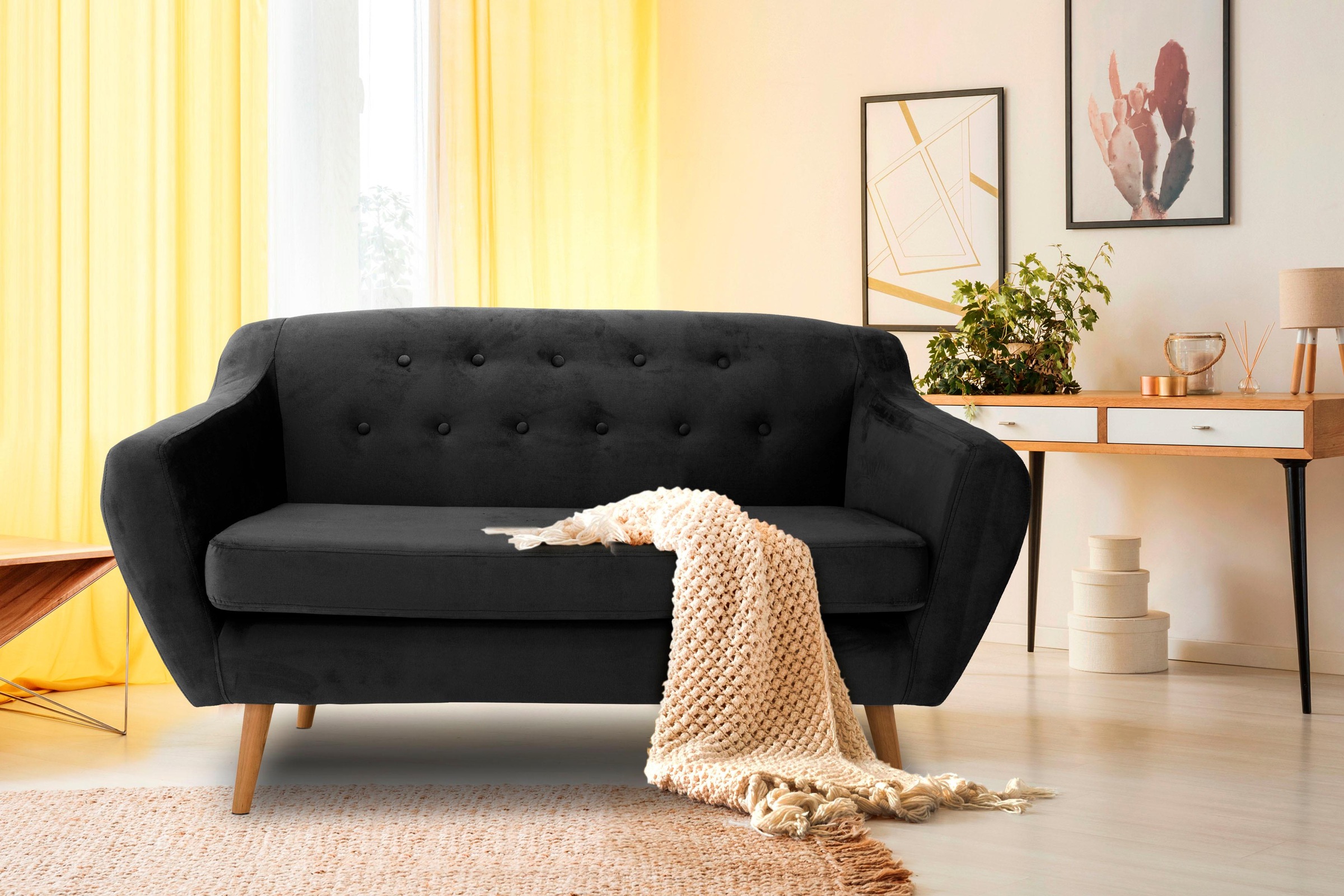 Home affaire 2-Sitzer "Renne" mit Heftung im Rücken im skandinavischem Stil günstig online kaufen