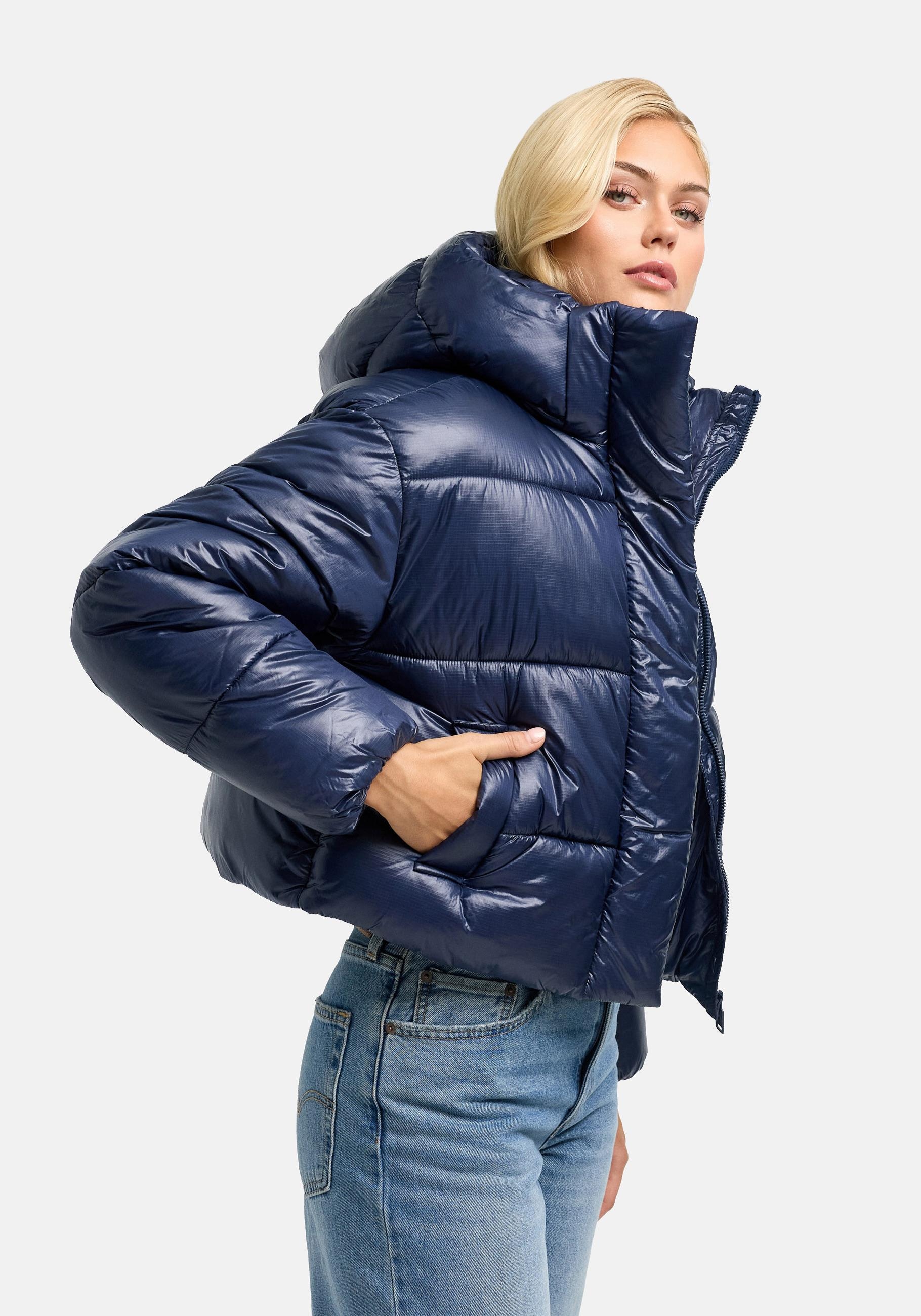 Navahoo Outdoorjacke "Polar-Unit 14" mit Kapuze Damen Steppjacke mit abnehmbarer Kapuze