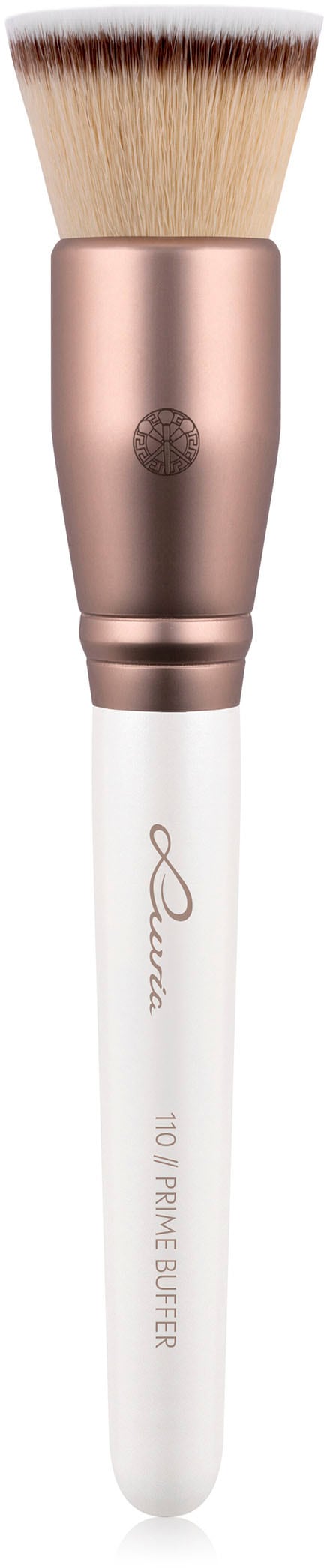 LUVIA COSMETICS Damen Foundationpinsel "PRIME BUFFER", weiß, Kosmetikpinsel, sanft, dichtes Pinselhaar, einfach zu reinigen, vegan.
