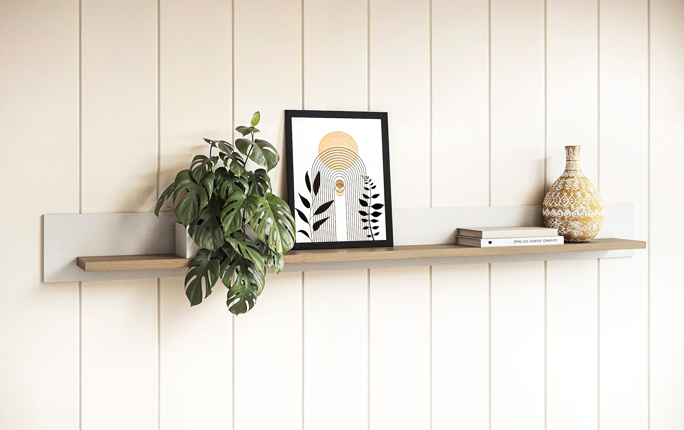 Home affaire Wandboard »Stranda, Wandregal im Scandi-Style, Wandhalter mit Ablagefläche«, vielseitig einsetzbares Hängeregal, in zwei Farben & Größen verfügbar