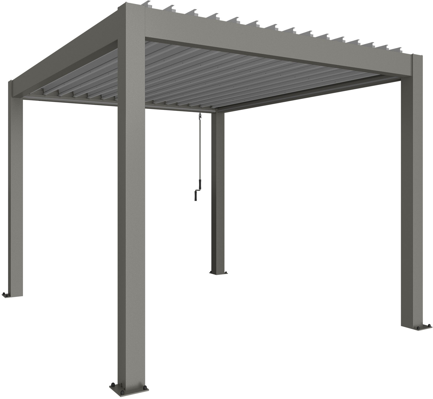 Pergola BIOHORT, B:312cm T:367,5cmquarzgrau, metallic, Garten, Pergolen, "3x3,5 m, verschiedene Farben", 312x367,5x264 cm, ausgezeichnet mit dem Red