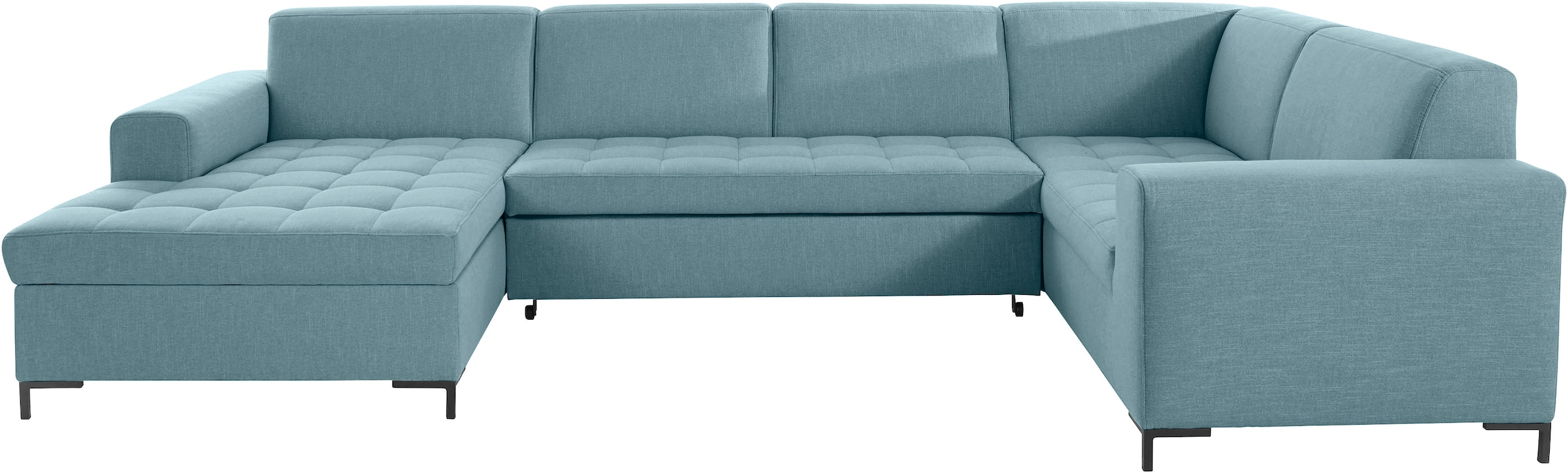 OTTO products Wohnlandschaft »Grazzo U-Form«, hochwertige Stoffe aus recyceltem Material, Steppung im Sitzbereich