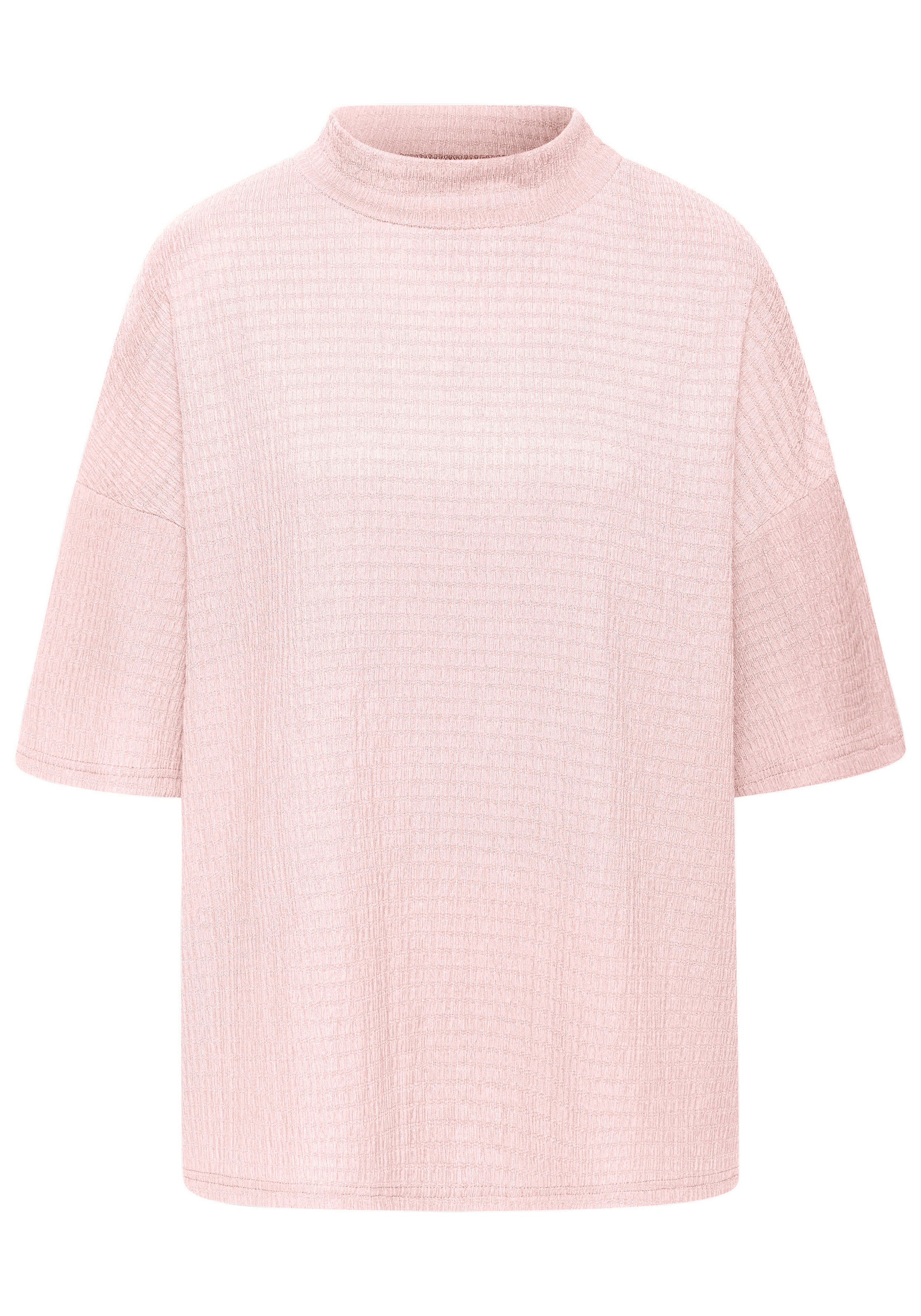 LASCANA Kurzarmshirt "mit Stehkragen", aus bügelfreier Crêpe-Qualität günstig online kaufen