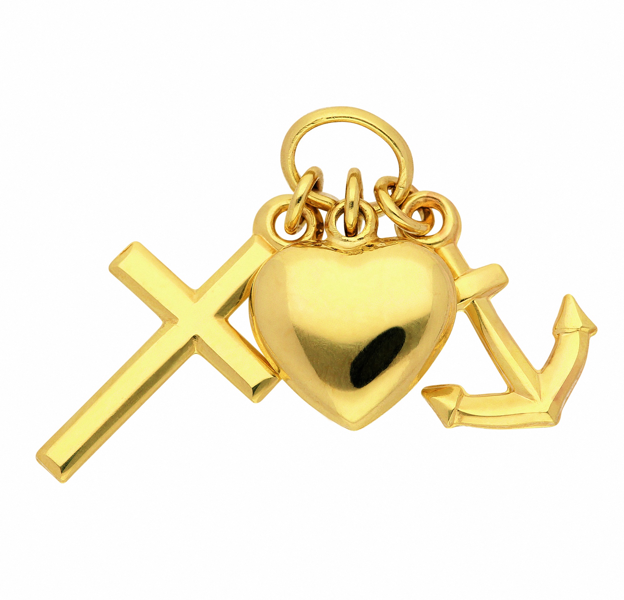 ADELIA ́S Damen Kettenanhänger "Anhänger Glaube - Liebe - Hoffnung 333 Gold ( 8K )", Gold, gold, Gold, Schmuckanhänger, Goldanhänger