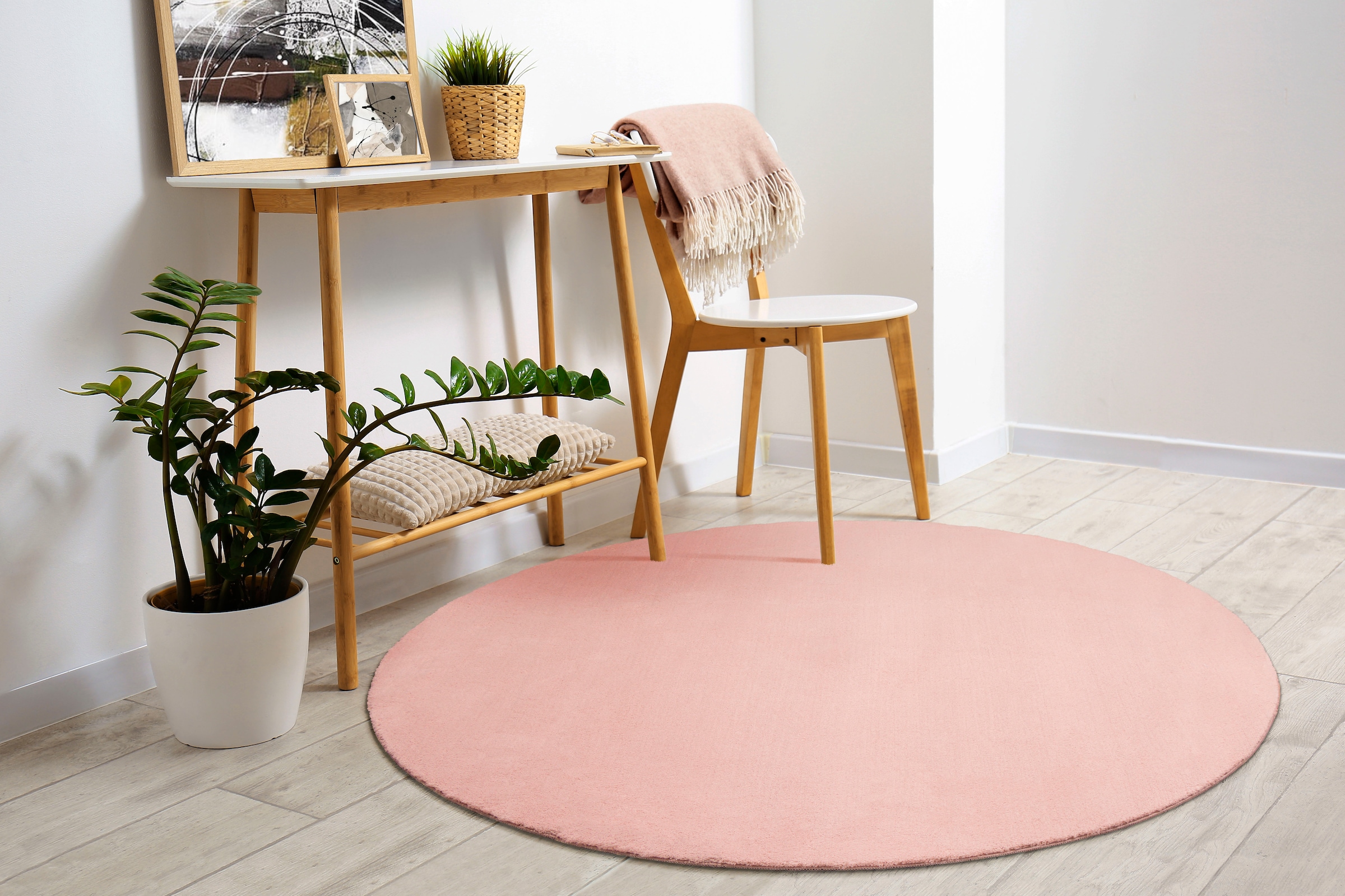 merinos Teppich »Loft 37«, rund, 16 mm Höhe, Kunstfellteppich besonders weich und kuschelig, Fell Haptik
