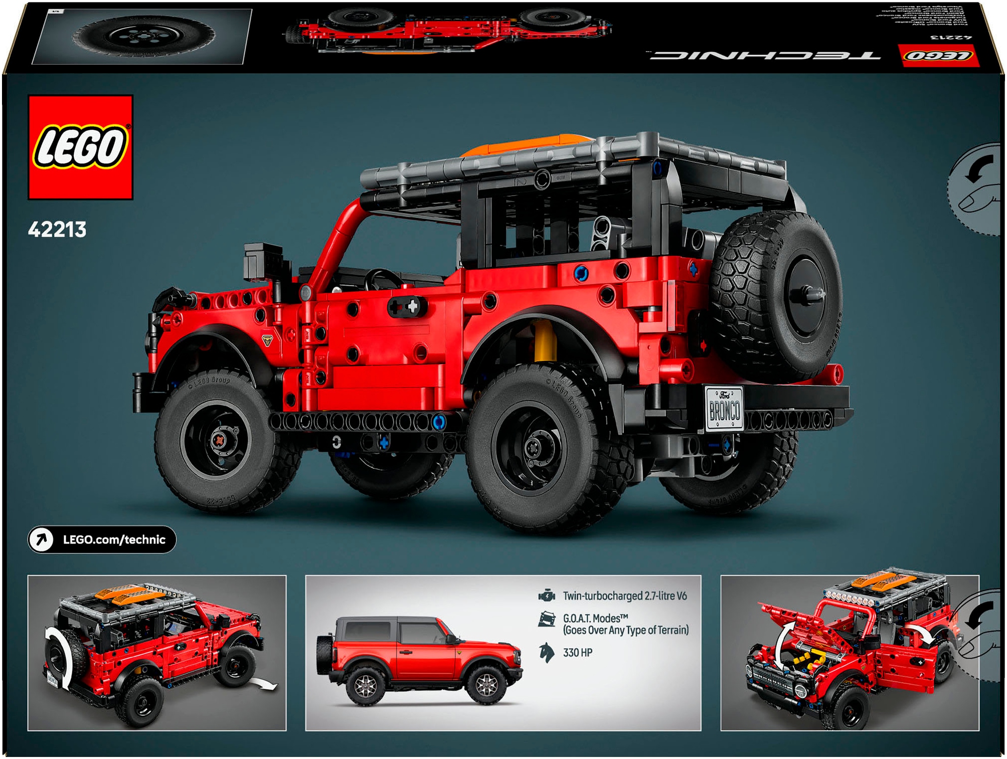 LEGO® Konstruktionsspielsteine »Ford Bronco Offroader (42213), LEGO Technic«, (943 St.), Made in Europe