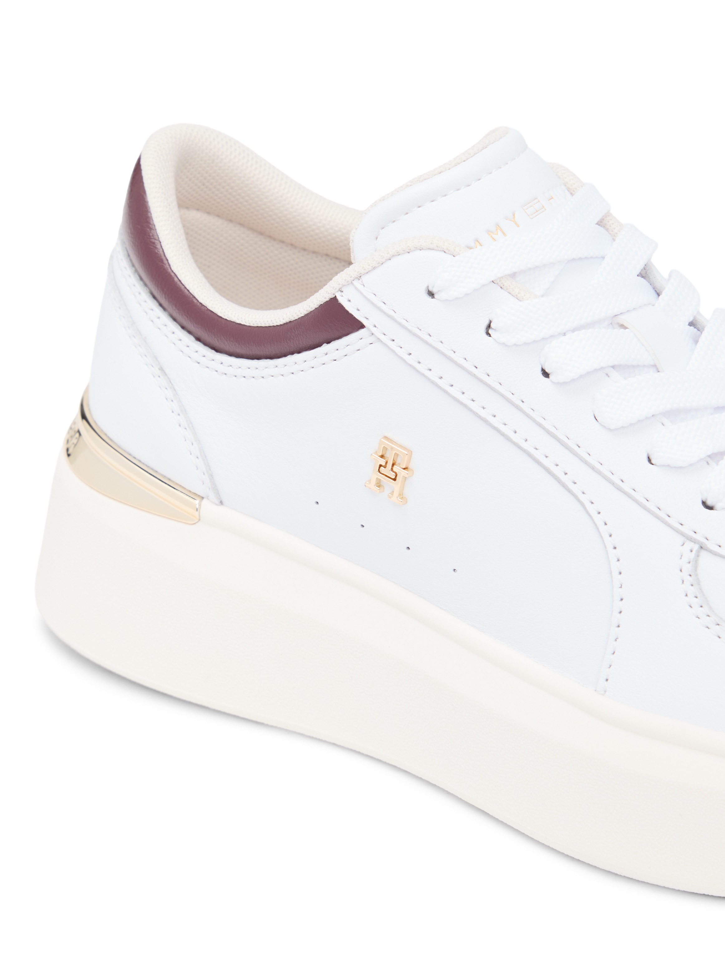 Tommy Hilfiger Plateausneaker "SHINY LEATHER PLATFORM SNEAKER", Halbschuh, günstig online kaufen