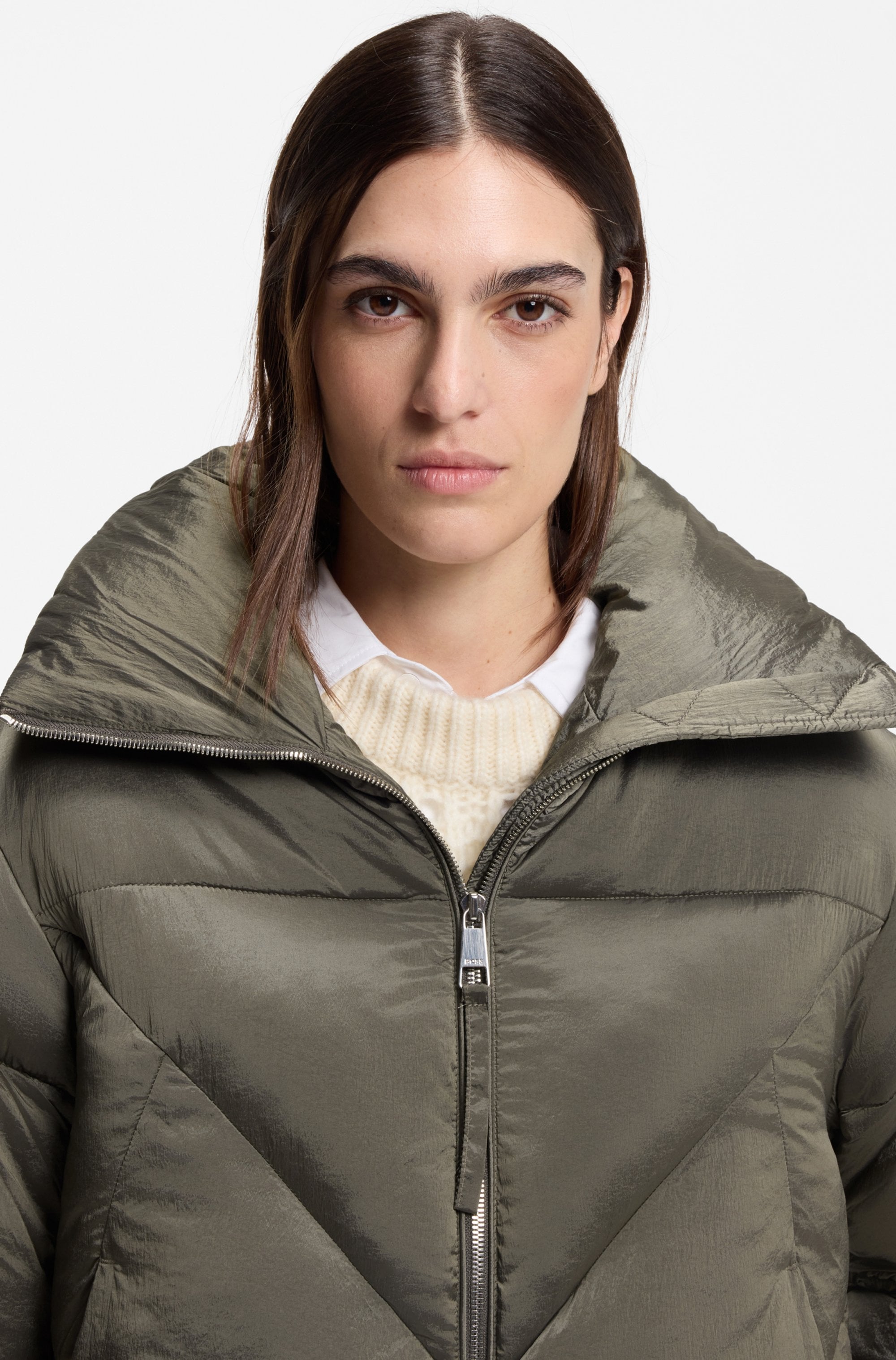 BOSS ORANGE Steppjacke »Padilena Premium Damenmode« Regular Fit mit Stehkragen, gefütterte Taschen