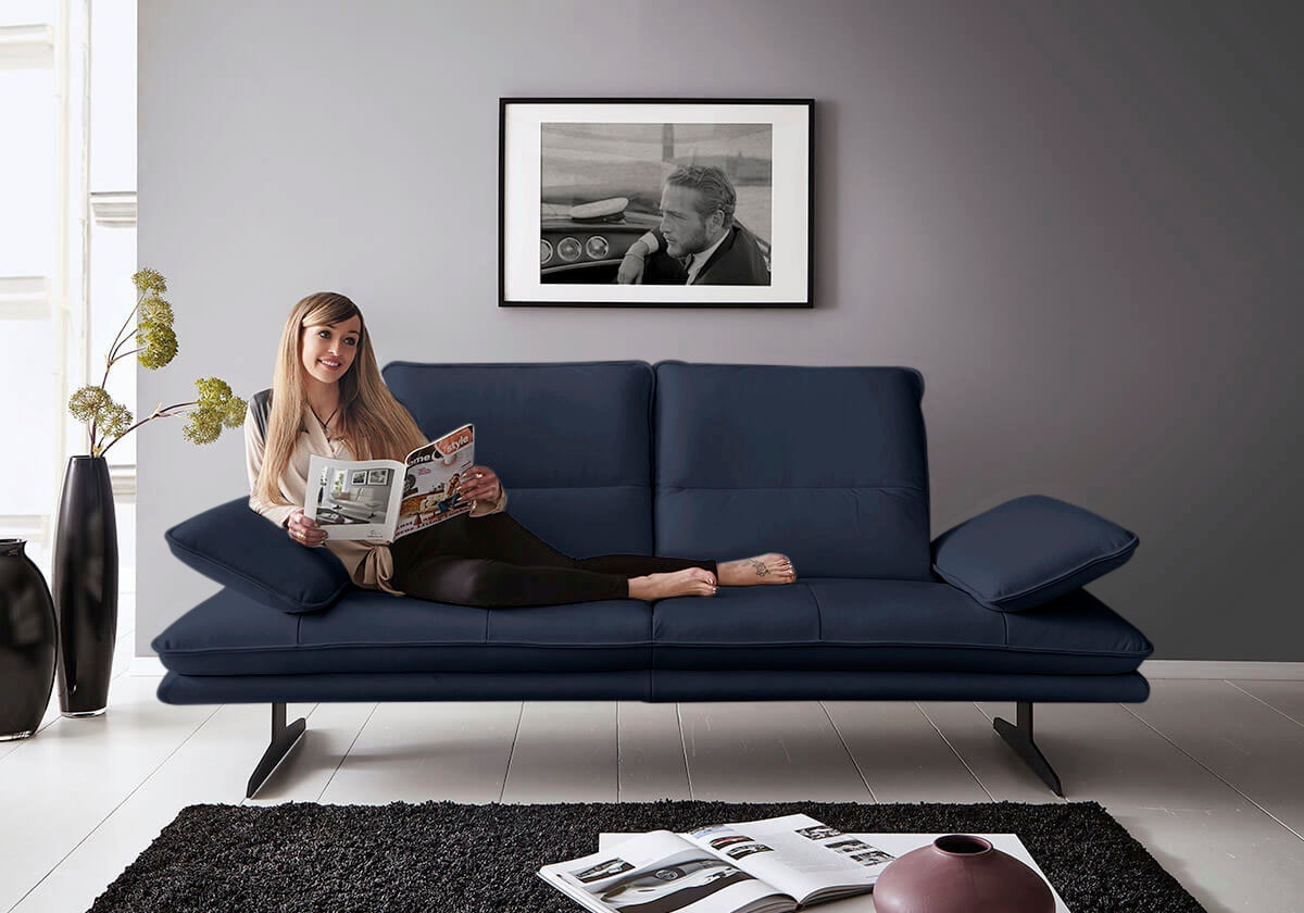 W.SCHILLIG 2-Sitzer "broadway, Designsofa mit tollem Sitzkomfort, Breite 216cm" Sitztiefenverstellung, Kopfteil- & Seitenteilverstellung, Breite 216cm