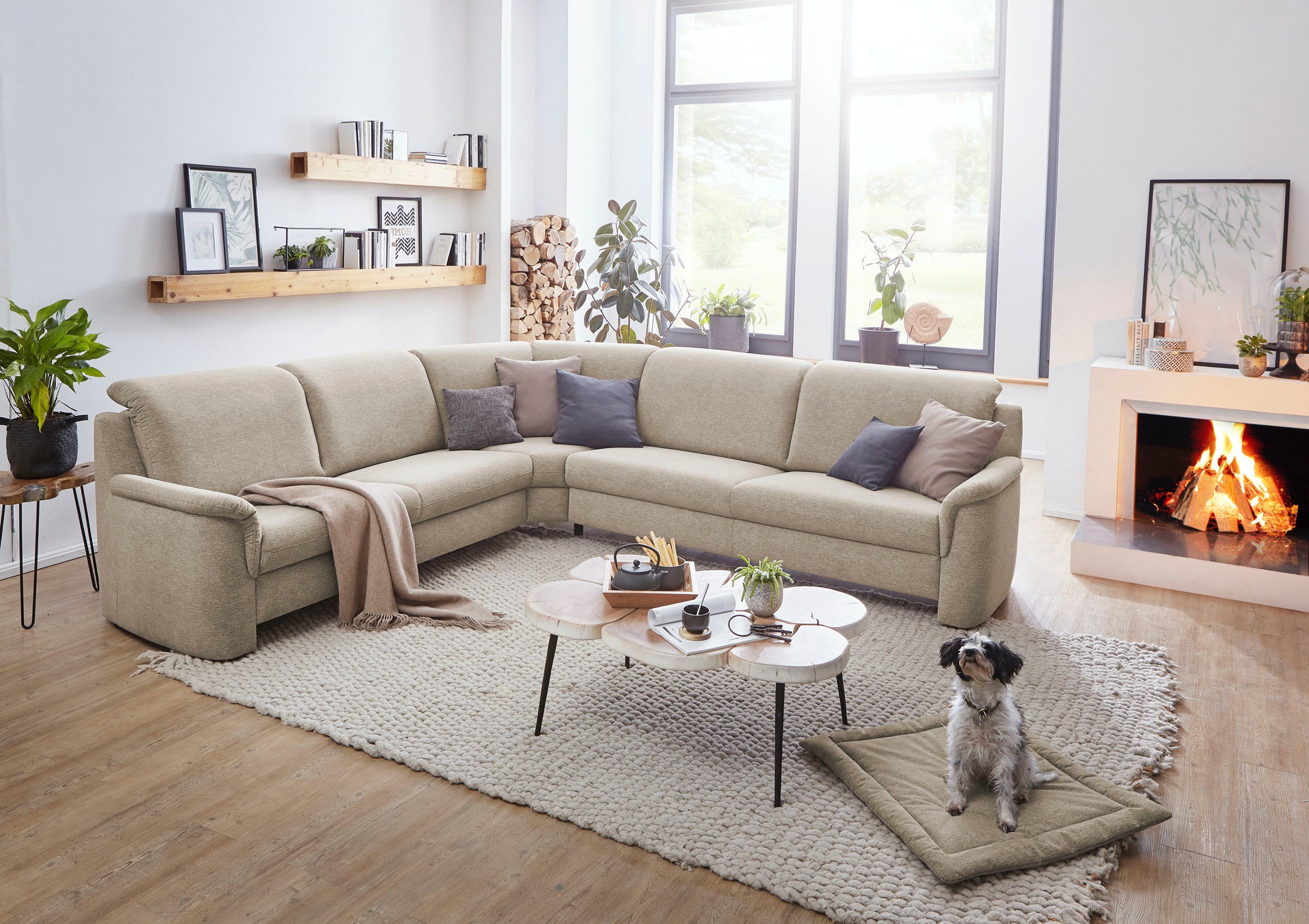 VILLA BECK Ecksofa Garda L-Form, 4 Teile, inklusive Kopfteilverstellung, St günstig online kaufen