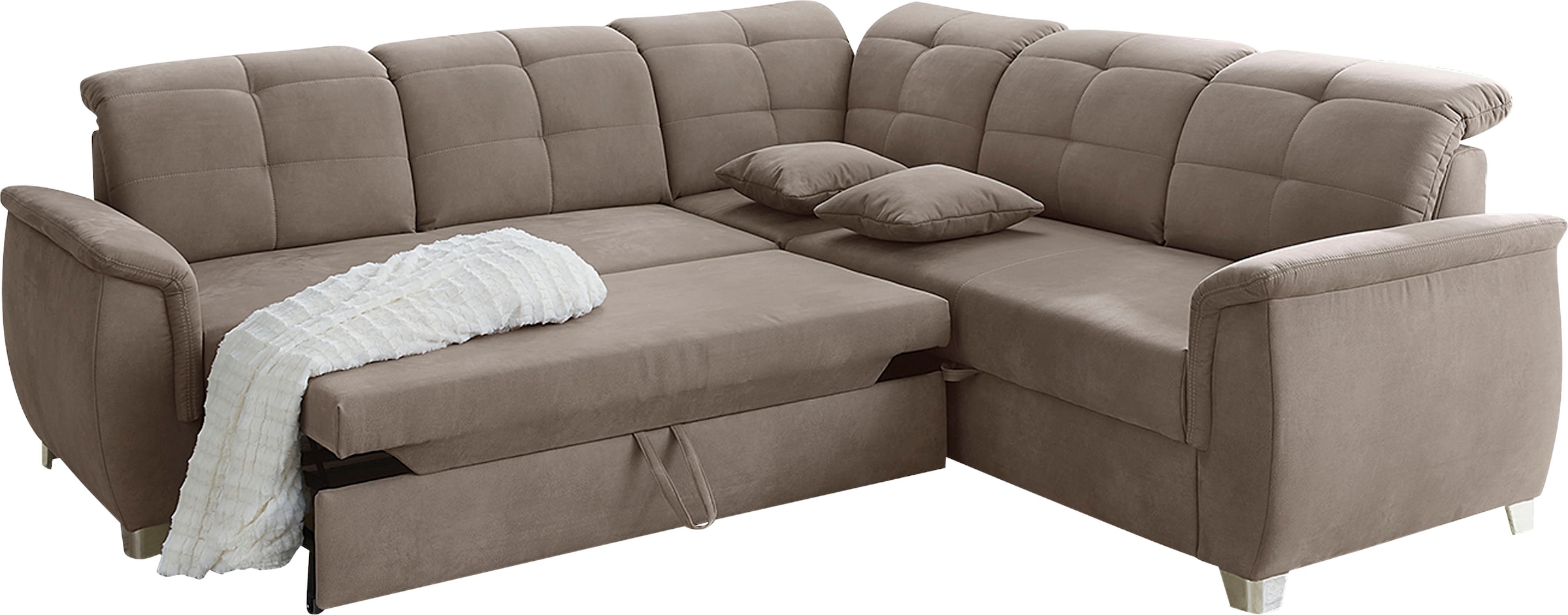 Jockenhöfer Gruppe Ecksofa Udine, verstellbare Kopfteile, Gästebett- und Relaxfunktion