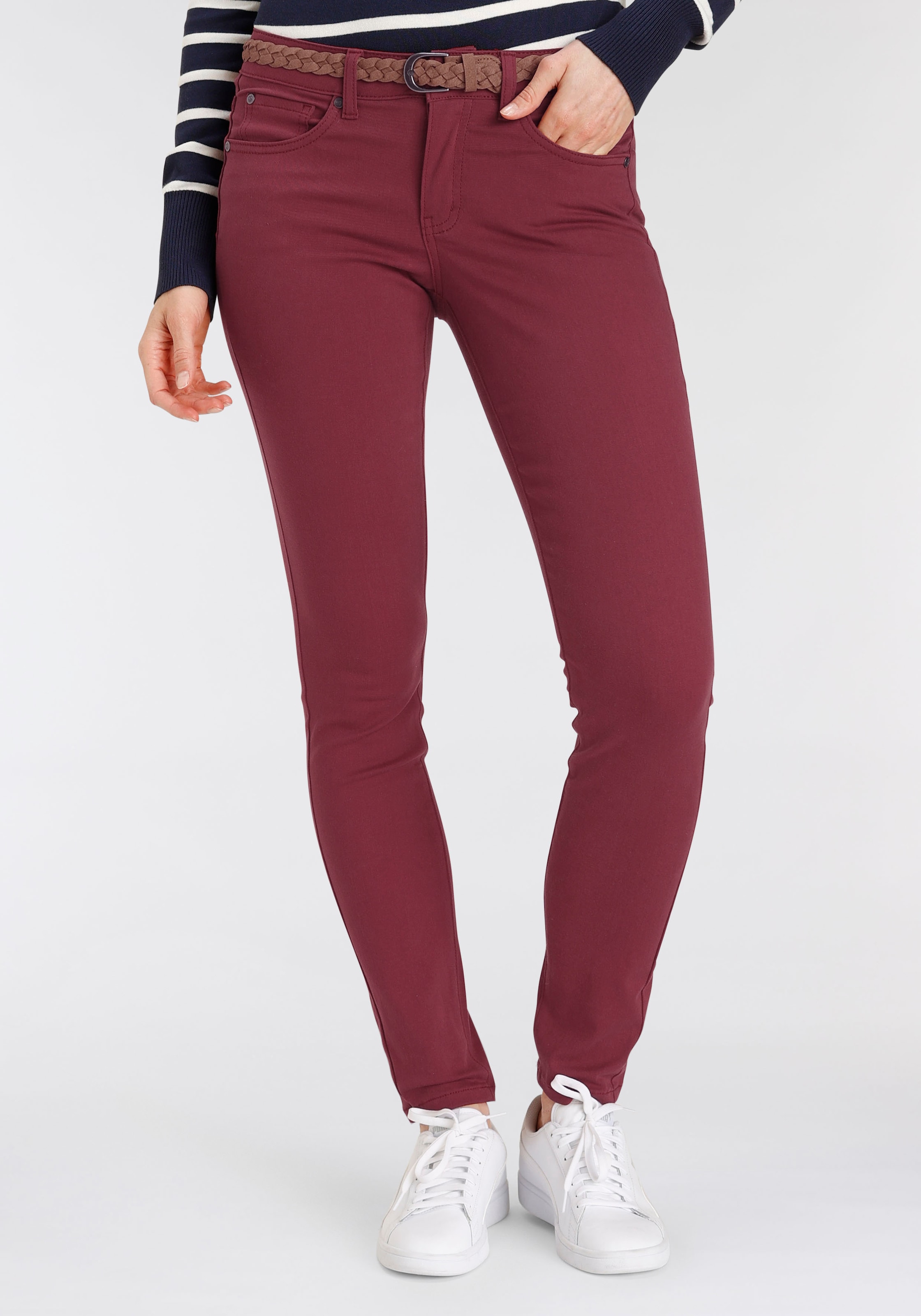 DELMAO Slim-fit-Jeans, (Set, 2 tlg., mit Gürtel), mit modischem  Flechtgürtel ---NEUE MARKE! bestellen | BAUR