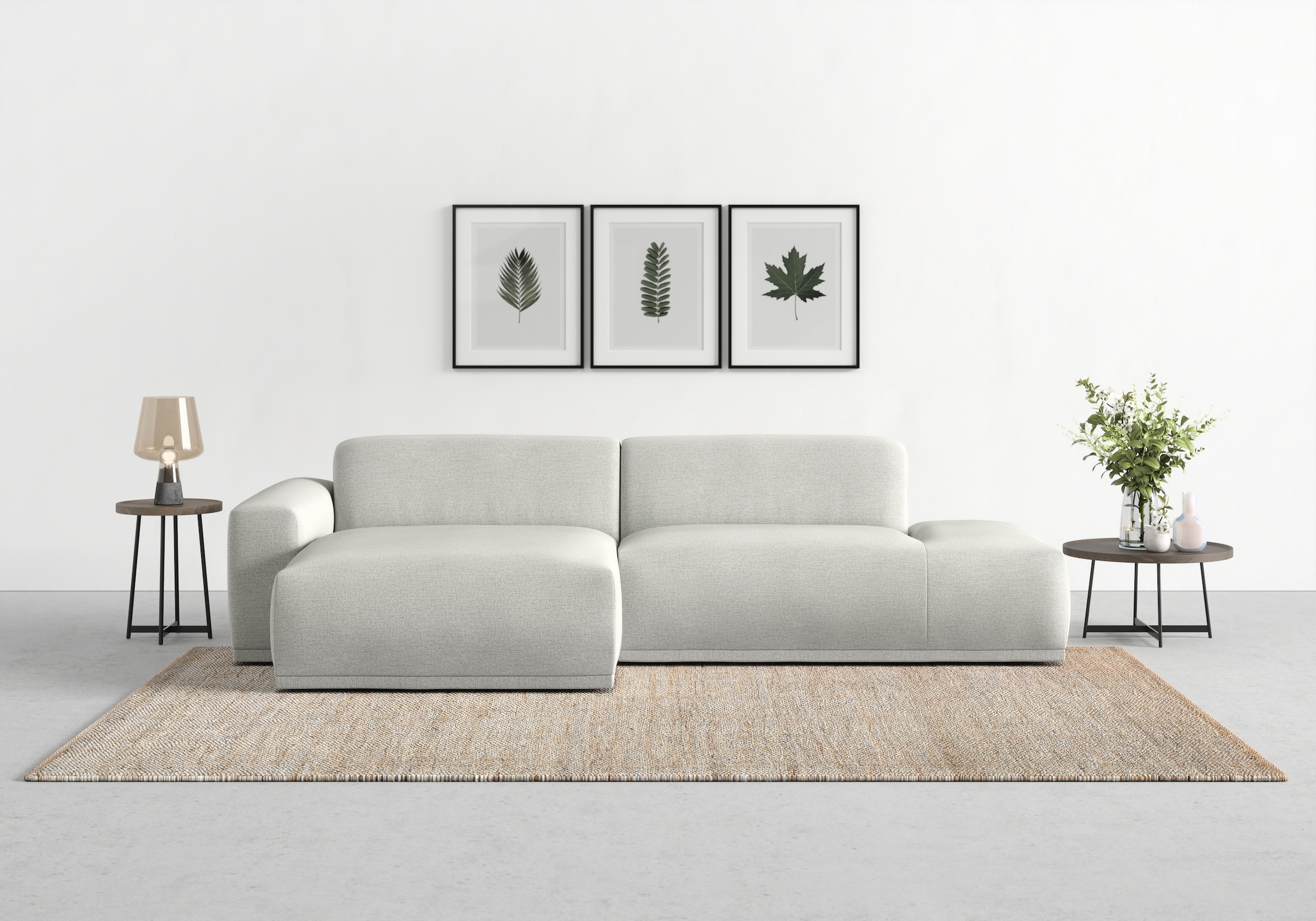 TRENDMANUFAKTUR Ecksofa "Braga, mit hochwertigem Kaltschaum, L-Form, Japandi-Design" modernes Sofa, Couch mit hohem Sitzkomfort, 275/72/160 cm (B/H/T)