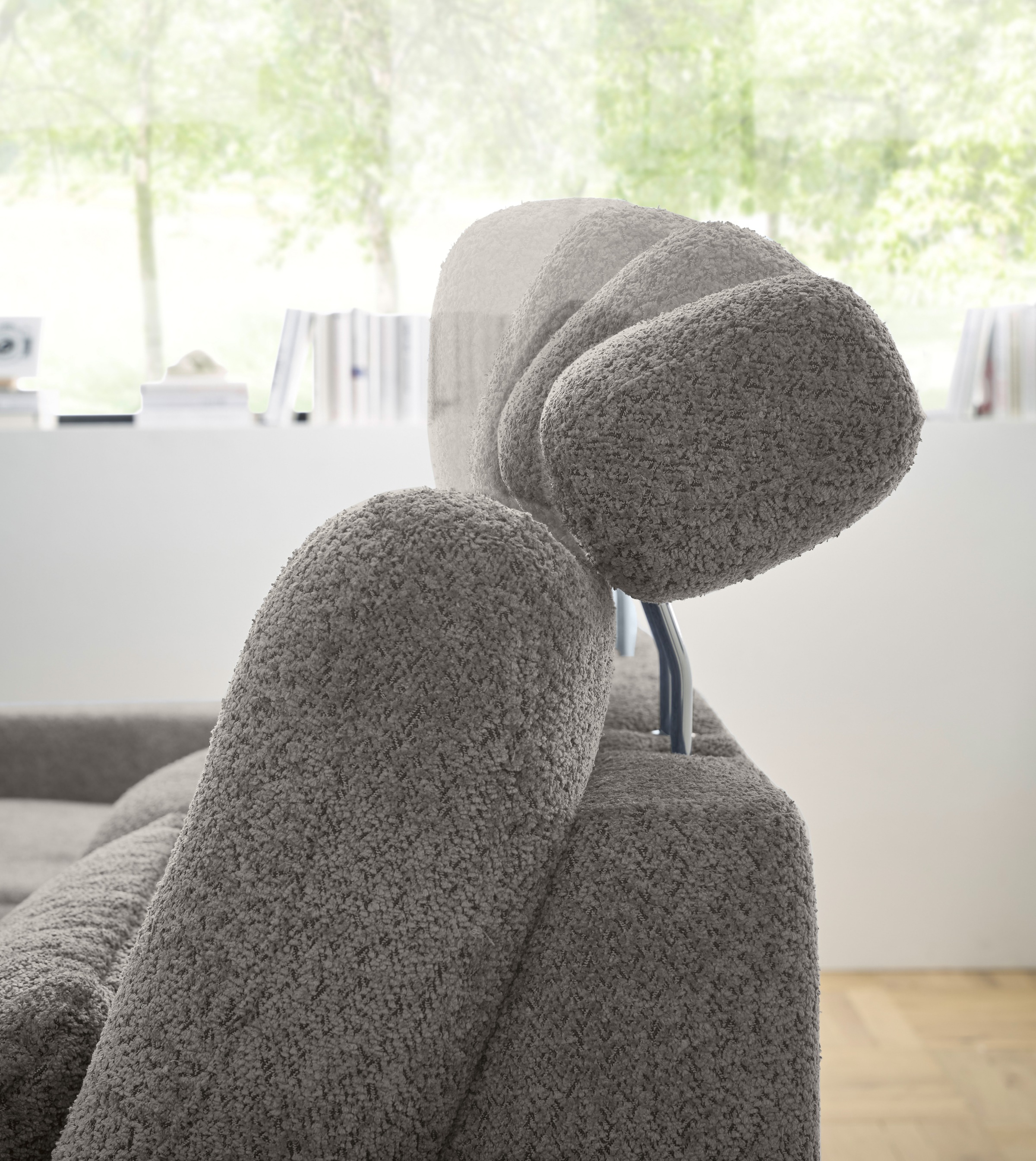 set one by Musterring Ecksofa »SO 3600, inkl motor. Sitztiefenverstellung, Kopfstützen, Nierenkissen« Sitzhöhe 44 cm, Kaltschaum, Breite 293 x Tiefe 180 cm, Kama anthrazit