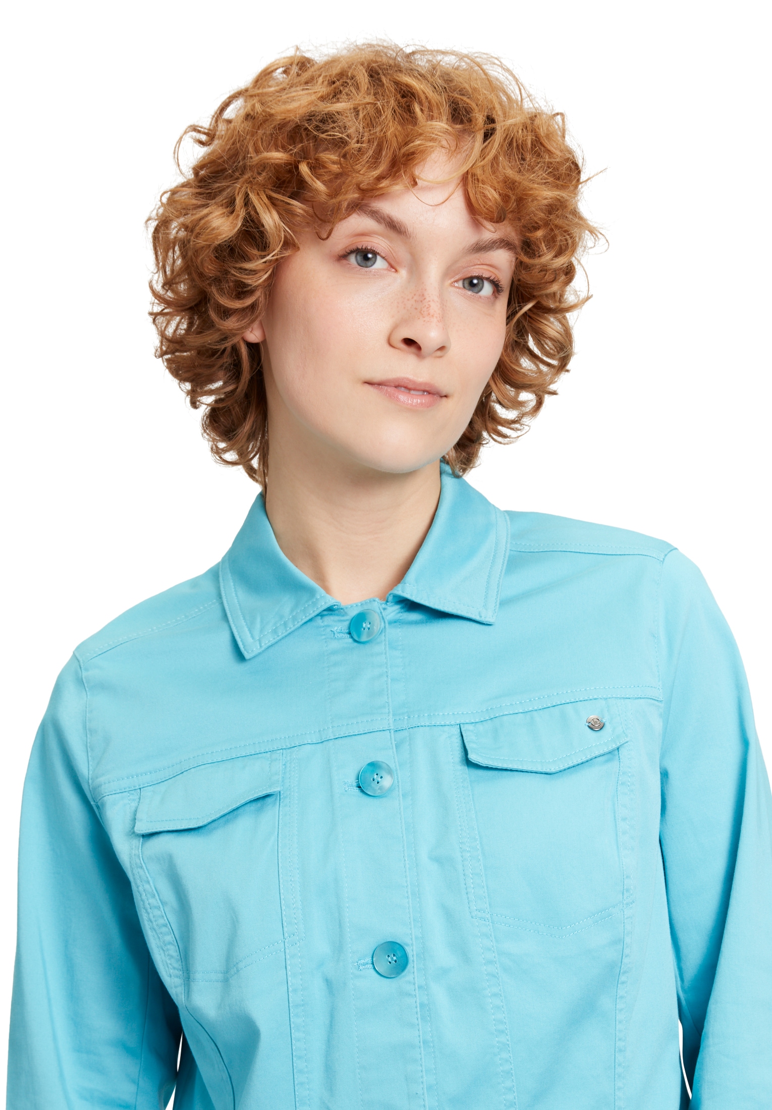 Betty&Co Jackenblazer »Betty & Co Jeansjacke mit Kragen«, Taschen