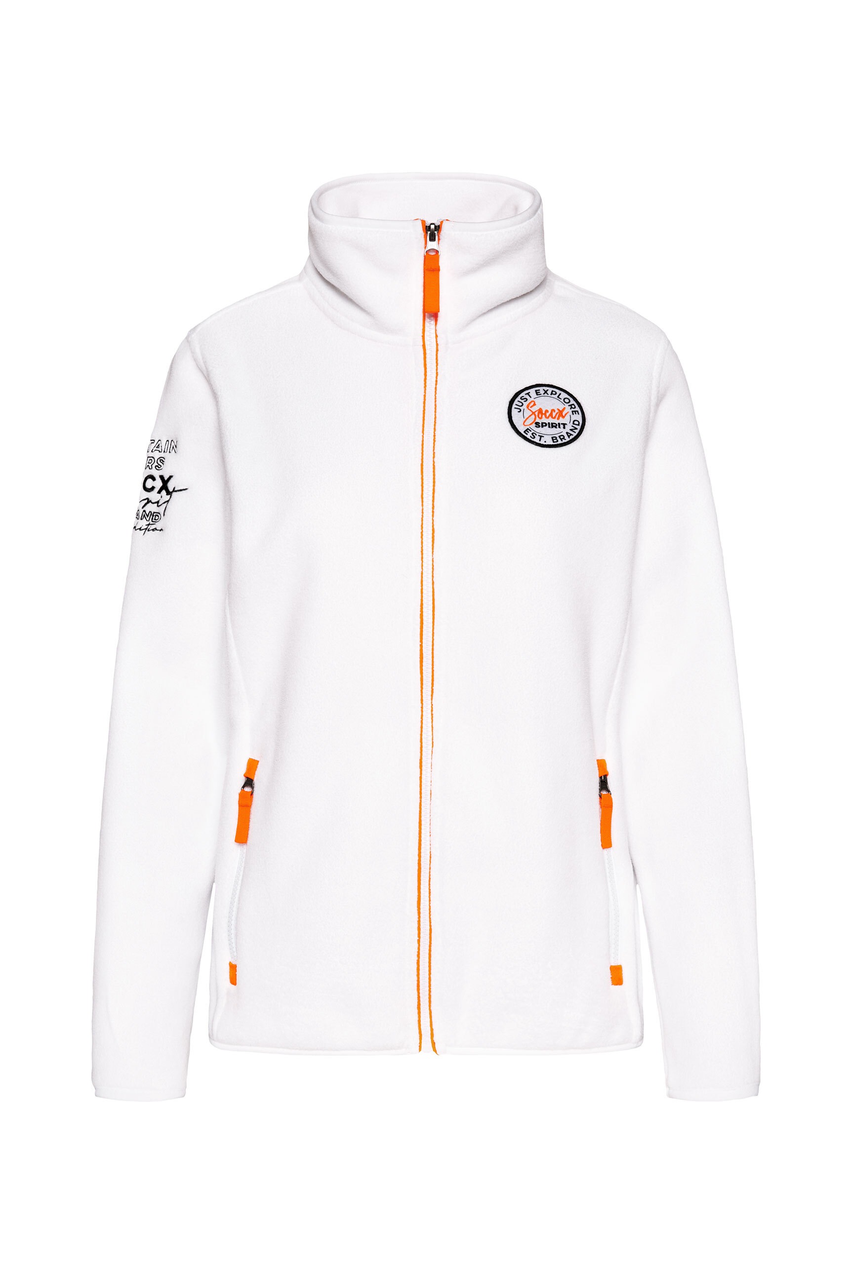SOCCX Fleecejacke, ohne Kapuze, mit elastischem Saumabschluss