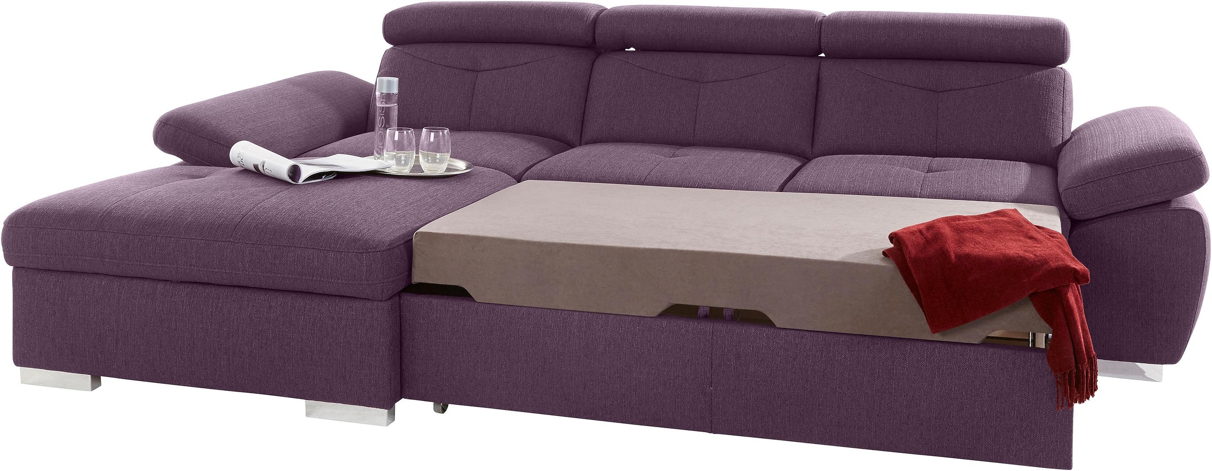 exxpo - sofa fashion Ecksofa »Spring, super bequem, mit Armteil- und Kopfteilfunktion, OTTOs Choice«, L-Form, wahlweise mit Bettfunktion und Bettkasten