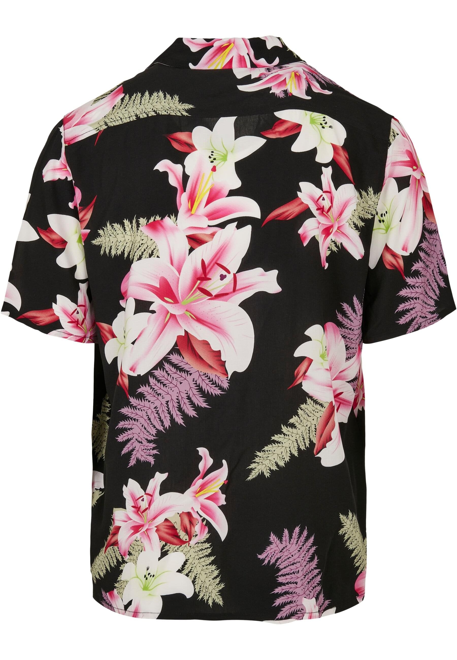 URBAN CLASSICS Kurzarmhemd »Urban Classics Herren Viscose AOP Resort Shirt«, (1 tlg.)