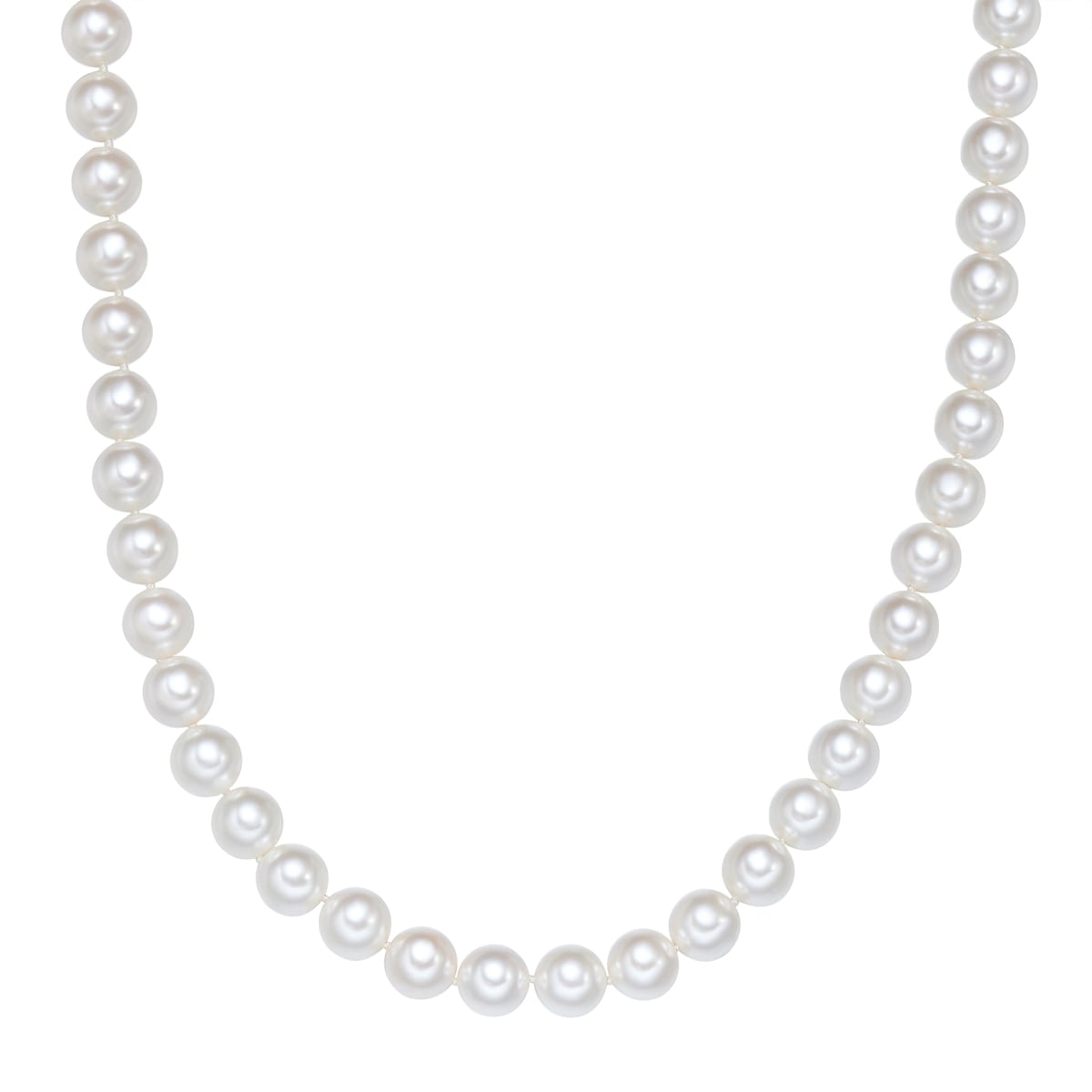 Perlenkette YOKOAMII "Y503", weiß, Halsketten, Damen, 50,0cm, Perlenkette, Muschelkernperle
