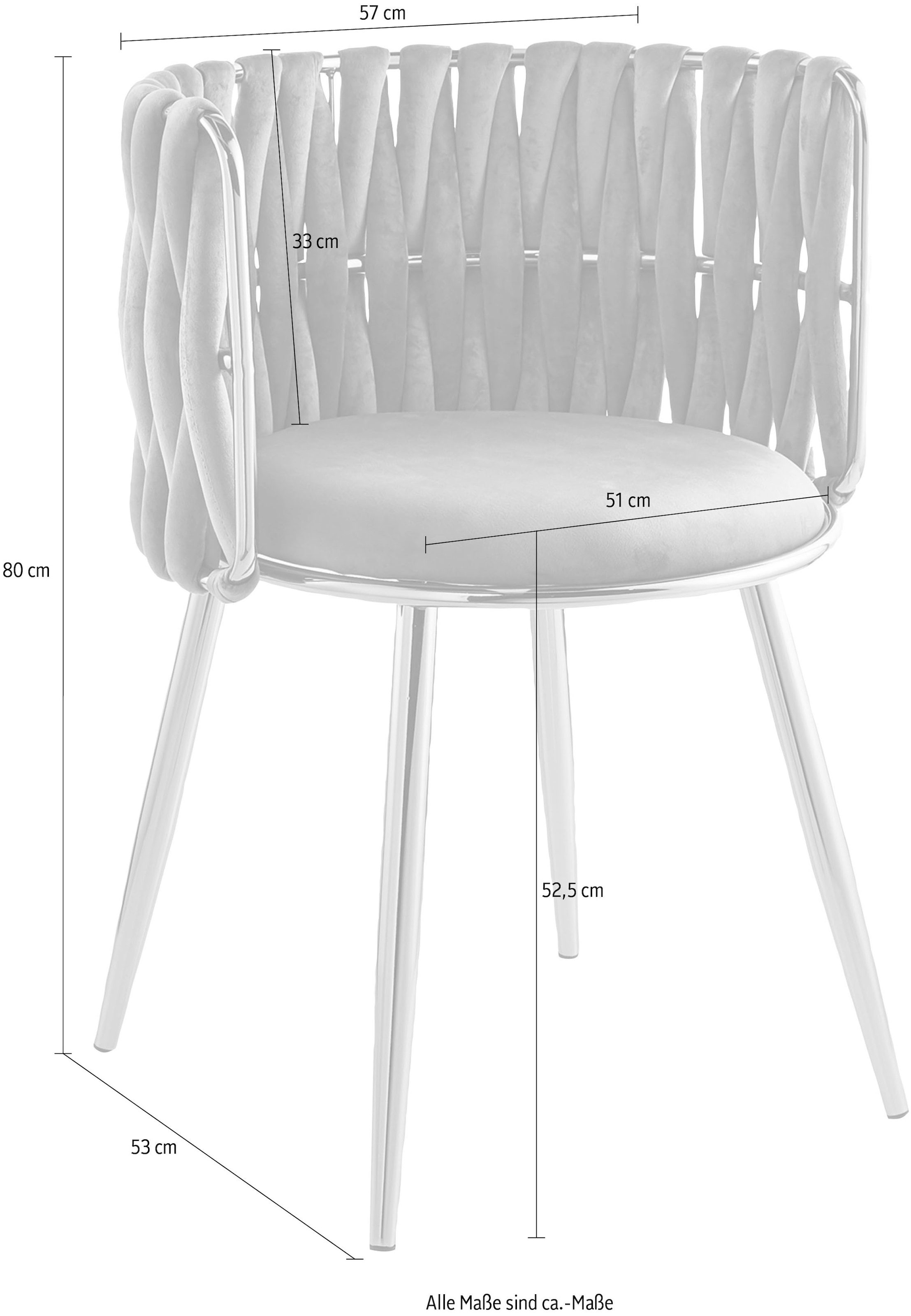 Kayoom Esszimmerstuhl »Stuhl Milla 125 2er-Set,tolles Design der Rückenlehne,runde Sitzfläche«, (Set), 2 St., Stoffbezug, samtweicher Bezug, hochwertig, vielseitig einsetzbarer Stuhl