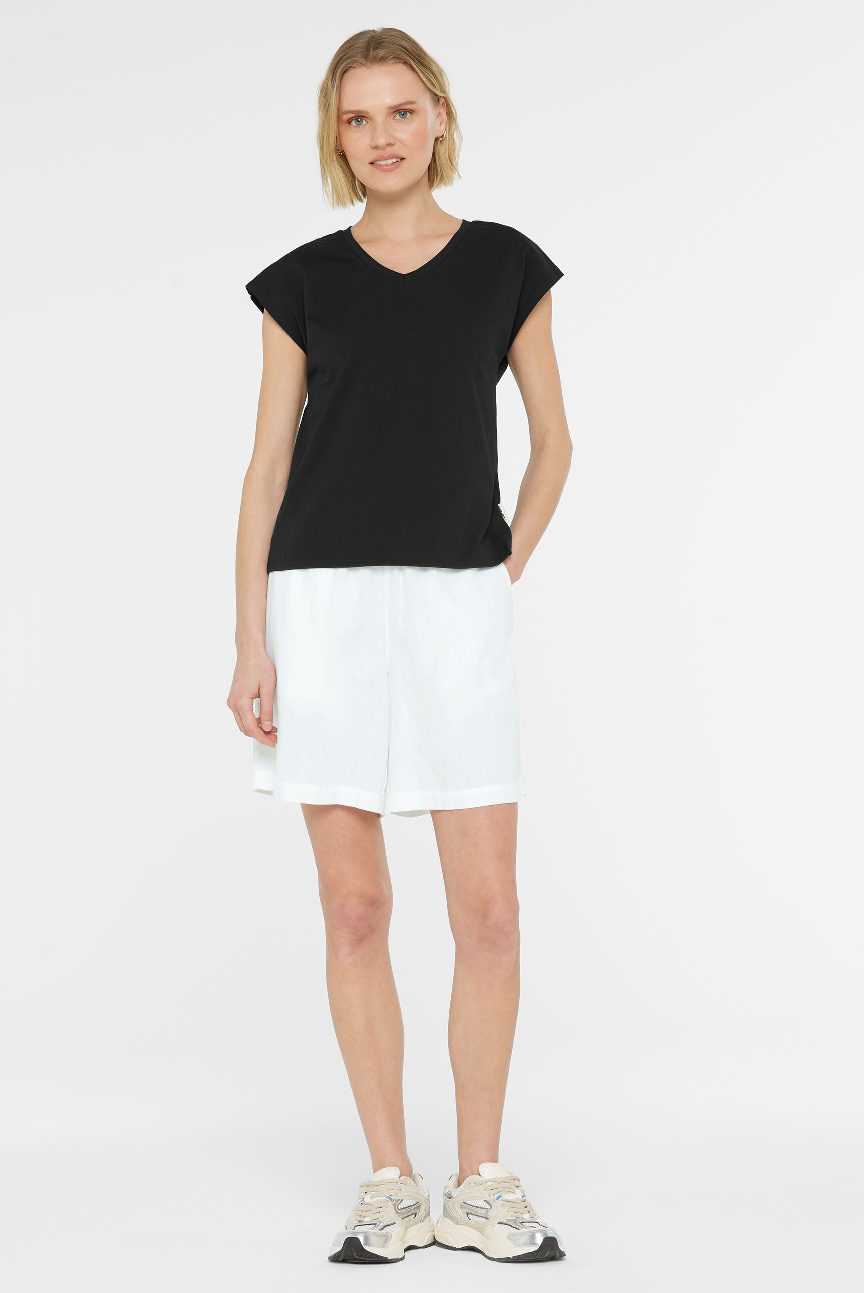 SENSES.THE LABEL Rundhalsshirt mit überschnittenen Schultern