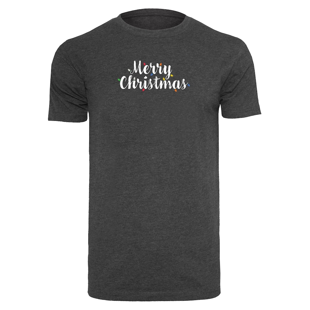 Merchcode T-Shirt »Merchcode Herren Merry Christmas Lights T-Shirt Round Neck«, (1 tlg.)