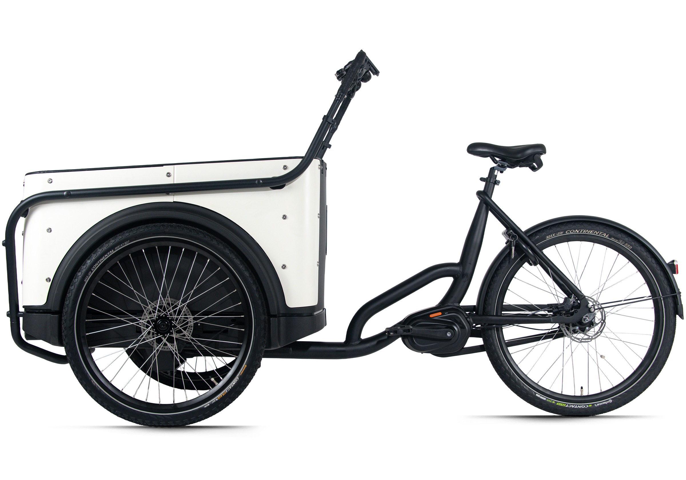 Royal Cargo Bikes »Cargo 3W Premium 17,5Ah / 630 Wh 24 / 26 Zoll weiß« 7 Gang Shimano Nexus Schaltwerk Nabenschaltung Mittelmotor 250 W