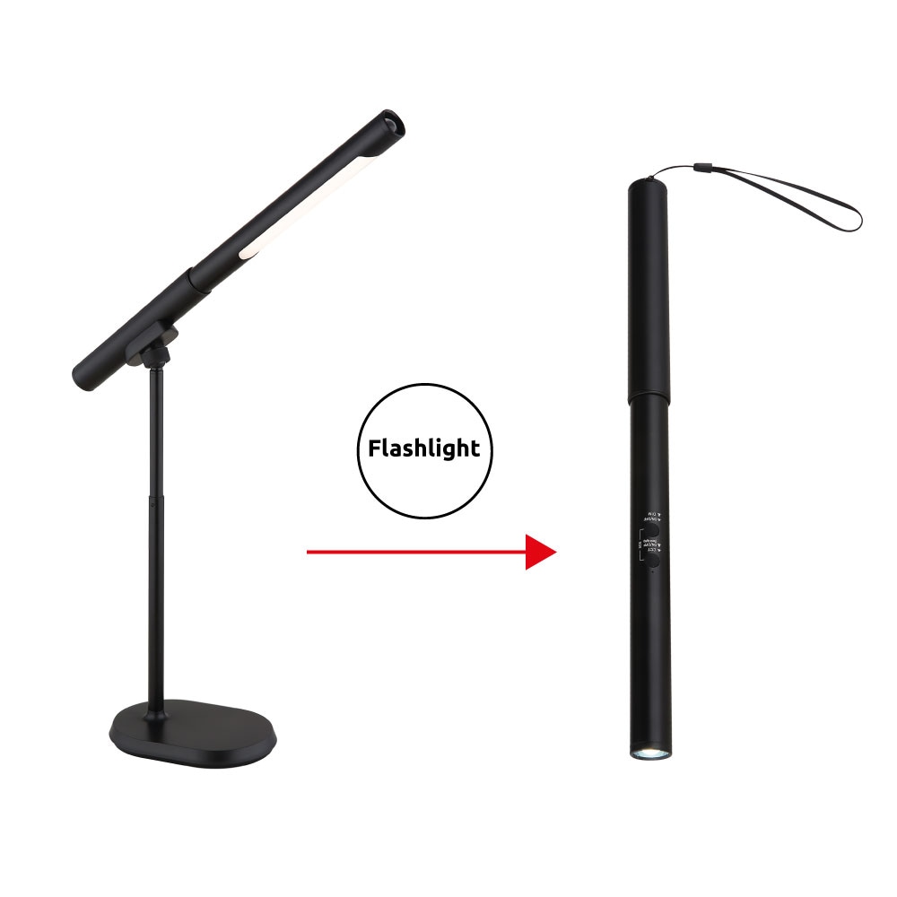 GLOBO LIGHTING LED Tischleuchte »MILAN«, Leuchtmittel LED-Modul | LED fest integriert, Tischlampe/Arbeitszimmer/Bürotischleuchte/Taschenlampe/schwarz