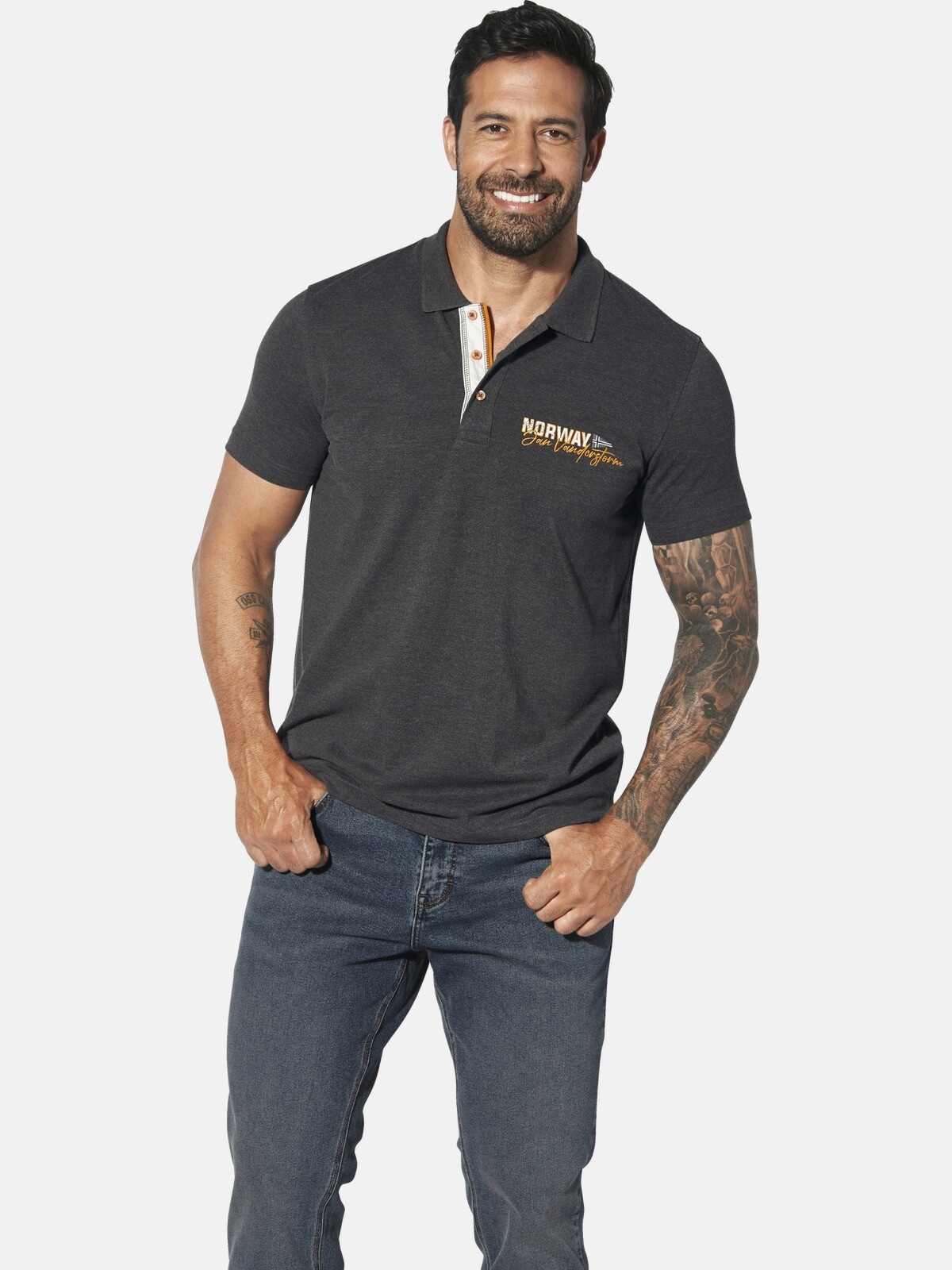 Jan Vanderstorm Poloshirt »Poloshirt JAKOV«, (1 tlg.)