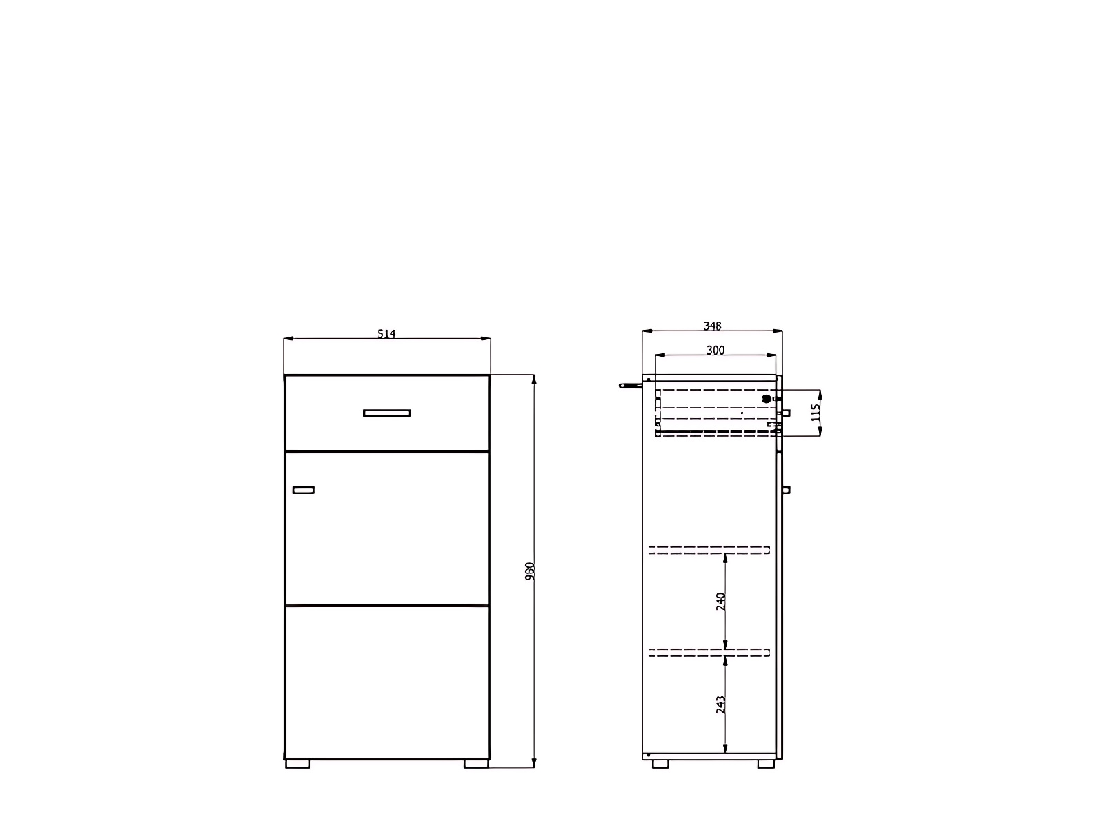 Home affaire Schuhkommode »Rathlin Schuhschrank, Schuhregal, für ca. 6 Paar Schuhe« zwei Regale und eine Schublade, Gesamtbreite 51,5 cm