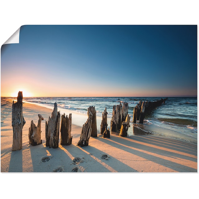 Bilder, Wandbild Wellenbrecher«, »Sonnenuntergang Meer St.) Strand BAUR | (1 Artland