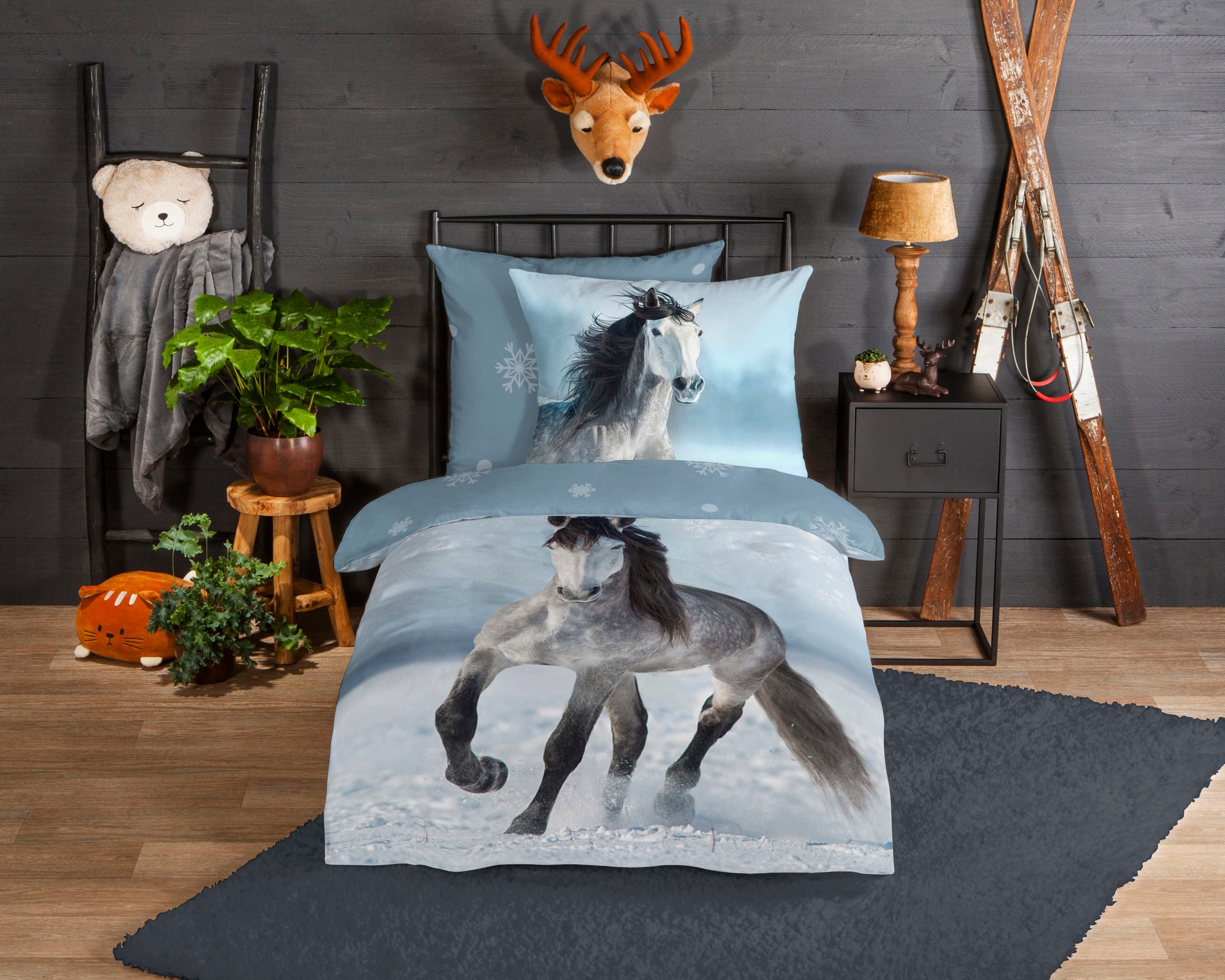 good morning Kinderbettwäsche "Dreamer" 2 Stk. tlg. Biber, 135x200, Winter, günstig online kaufen