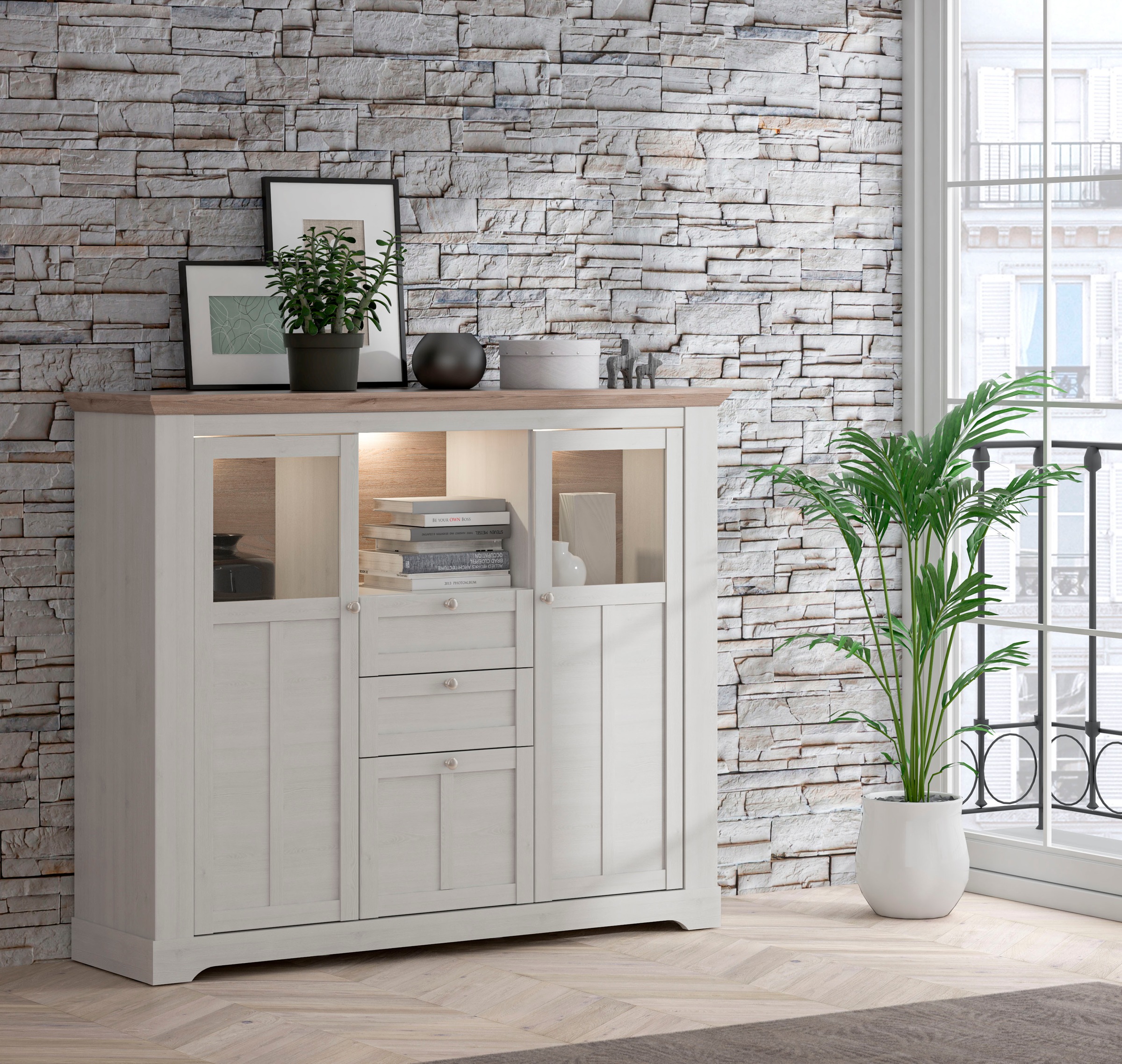 FORTE Highboard "Iloppa", Höhe ca. 136 cm günstig online kaufen