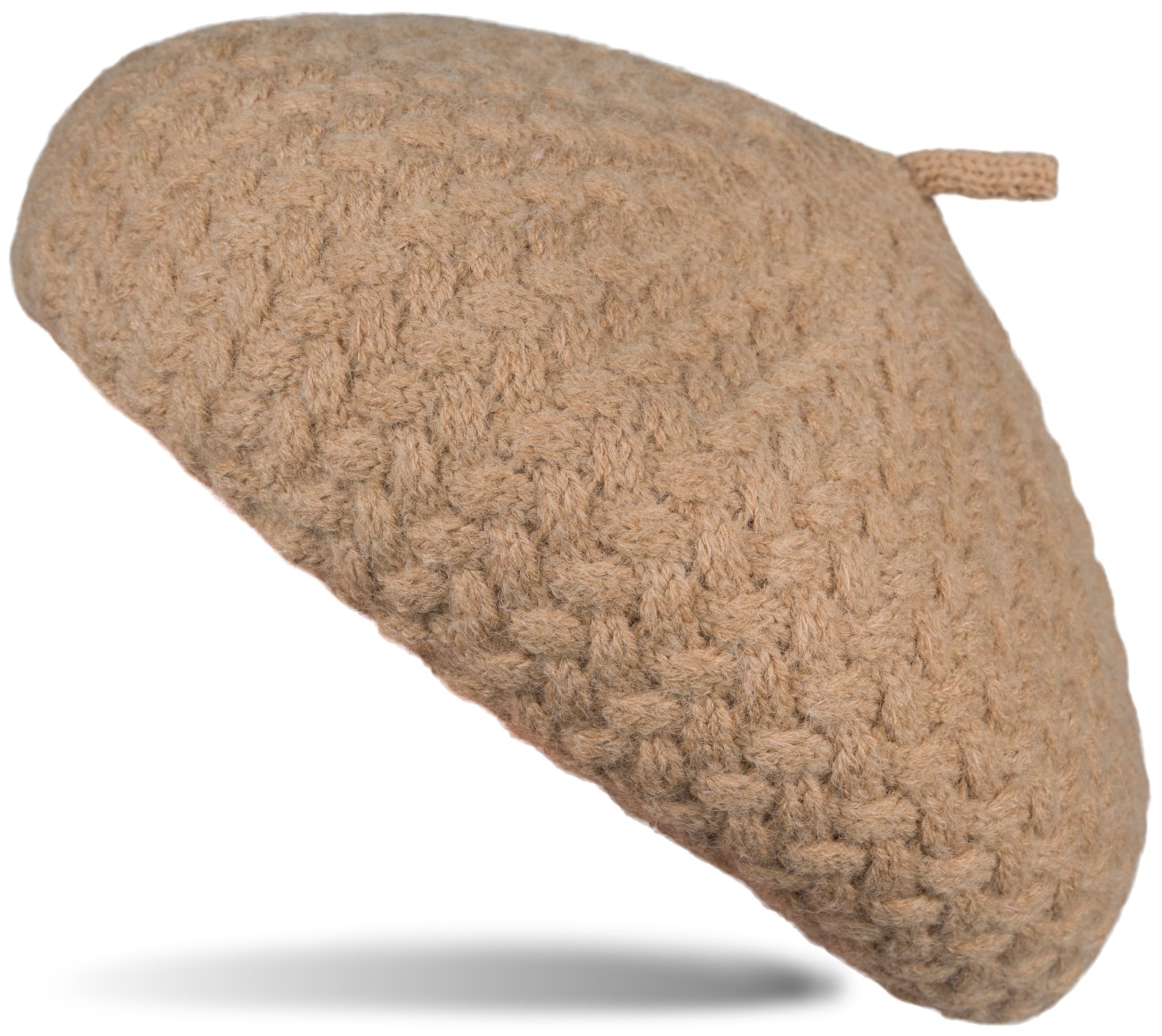 styleBREAKER Baskenmütze "Feinstrick Baskenmütze mit Flechtmuster" 1 Stk. günstig online kaufen