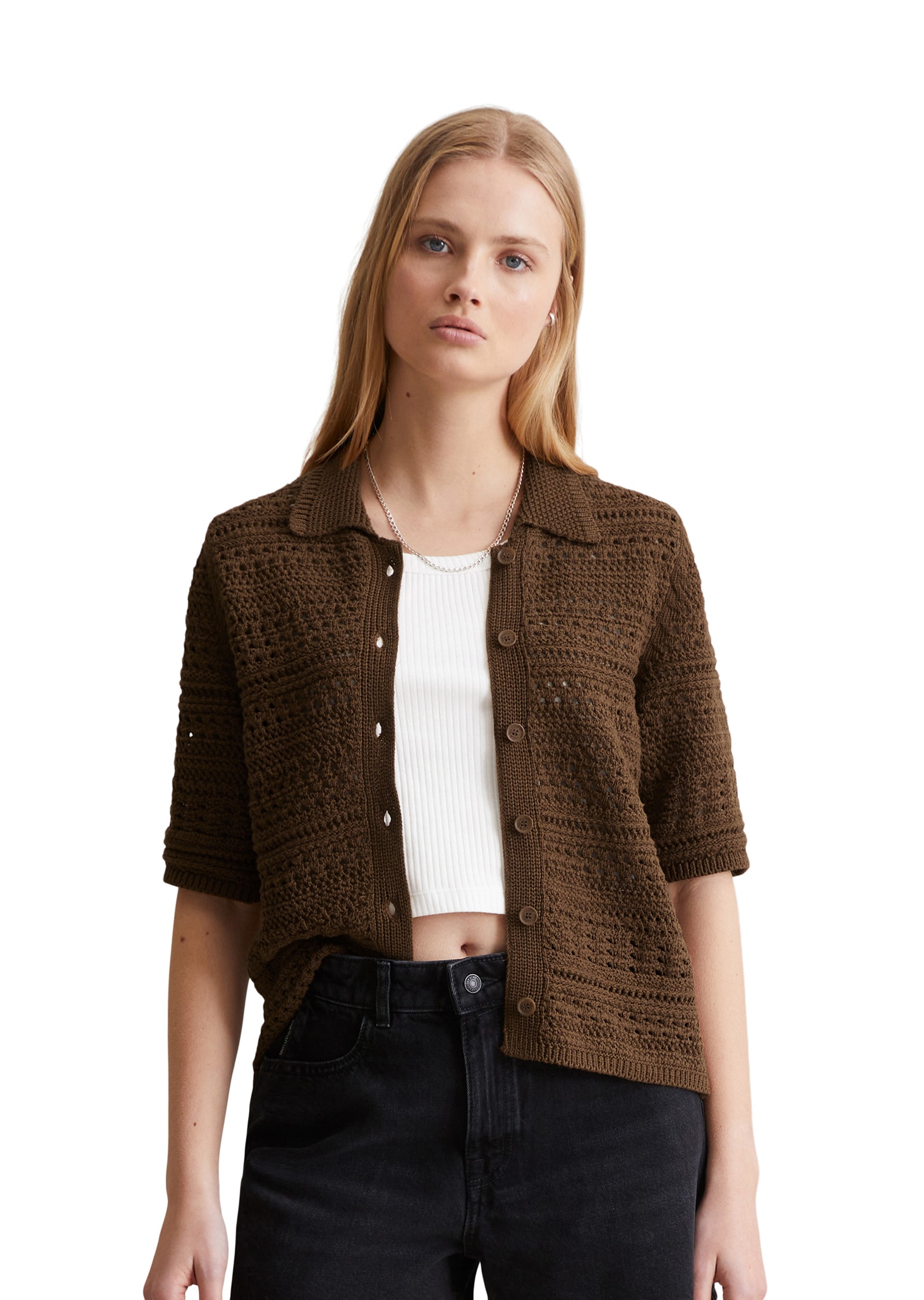 Marc OPolo DENIM Cardigan "in Häkel-Optik" günstig online kaufen