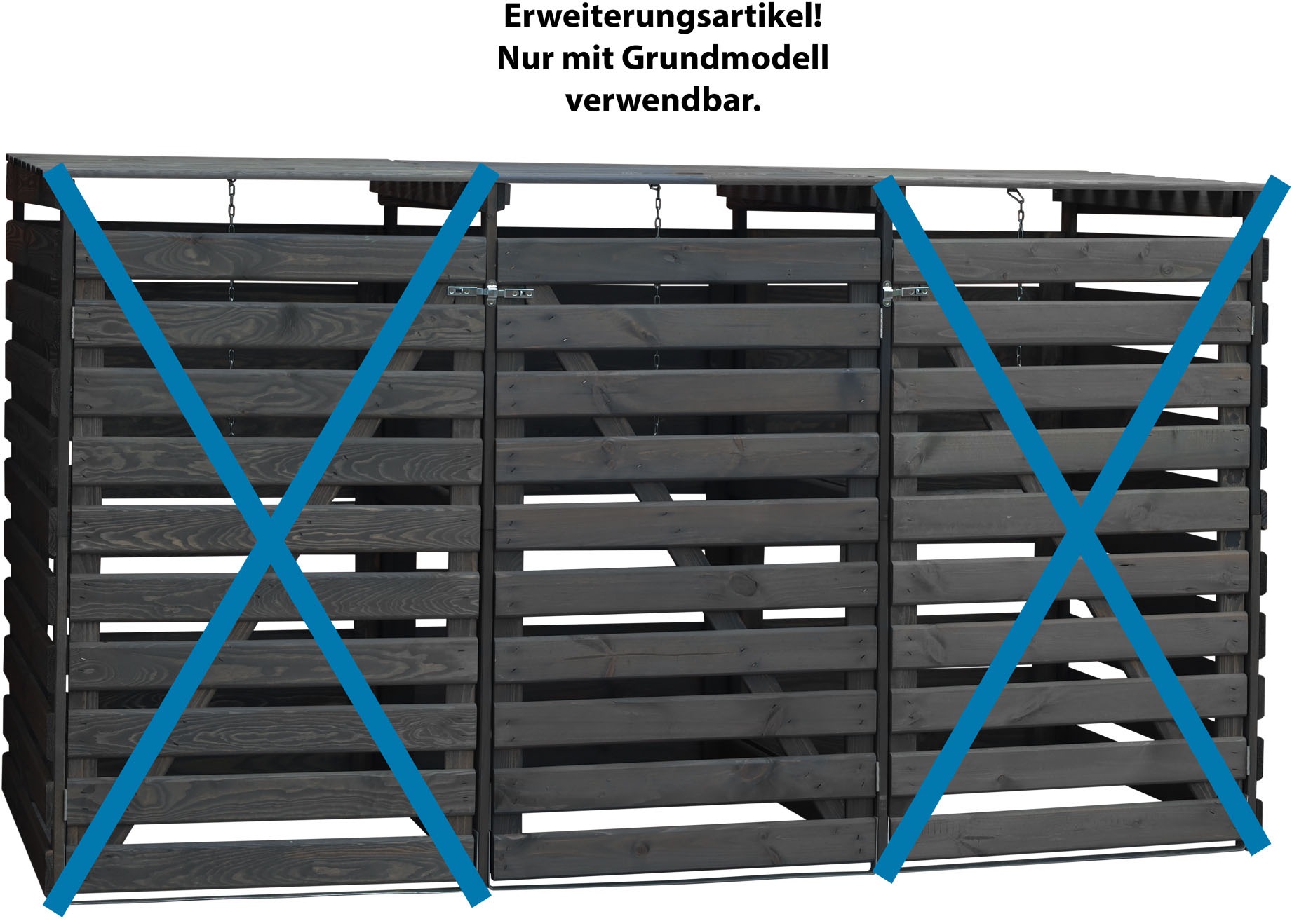 promadino Mülltonnenbox »Vario V Erweiterung« besonders robust aus zertifiziertem Kiefernholz gefertigt