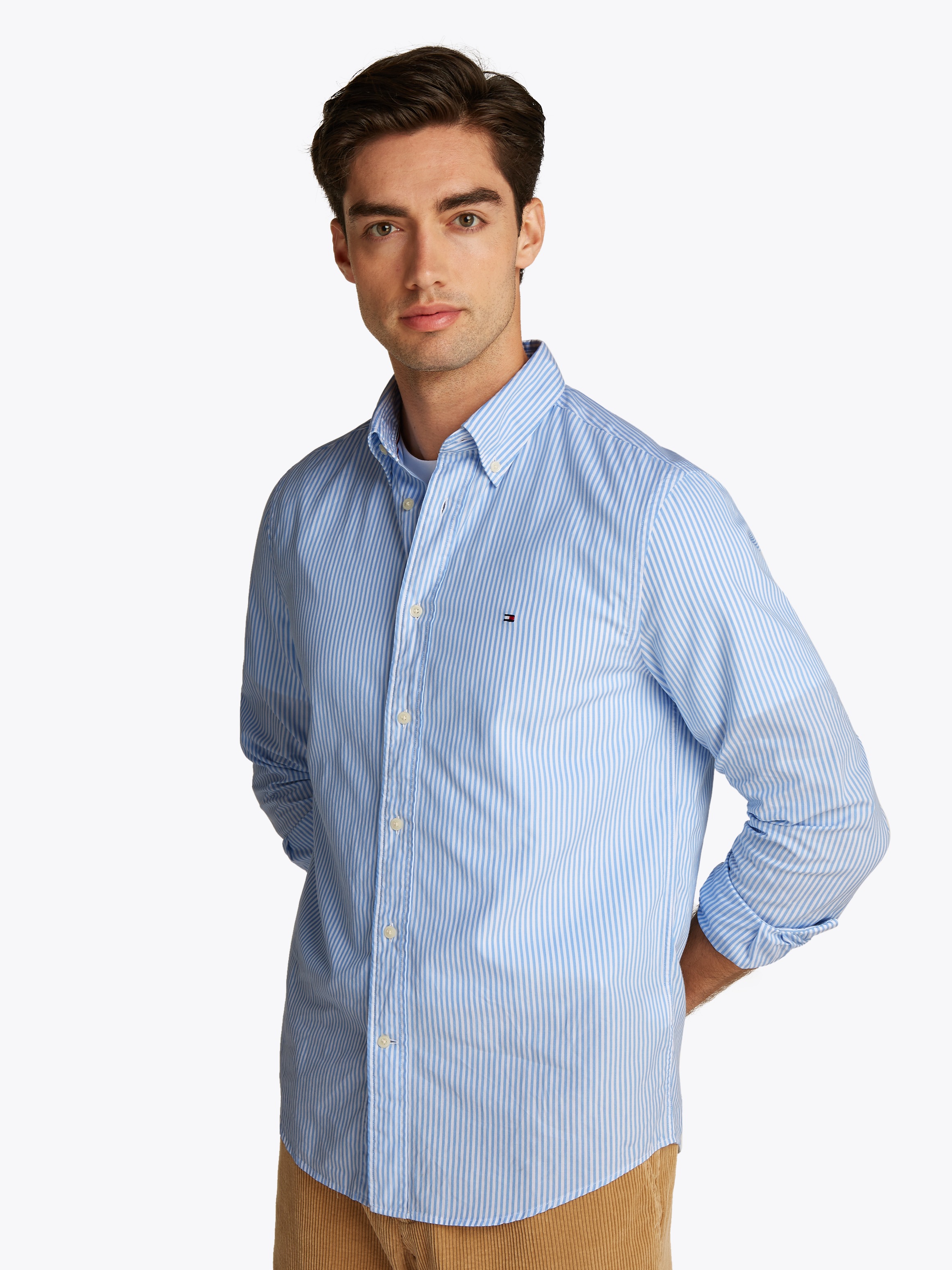 Tommy Hilfiger Langarmhemd »FLEX POPLIN CLASSIC STP Regular Fit SHIRT« mit Sreifenmuster