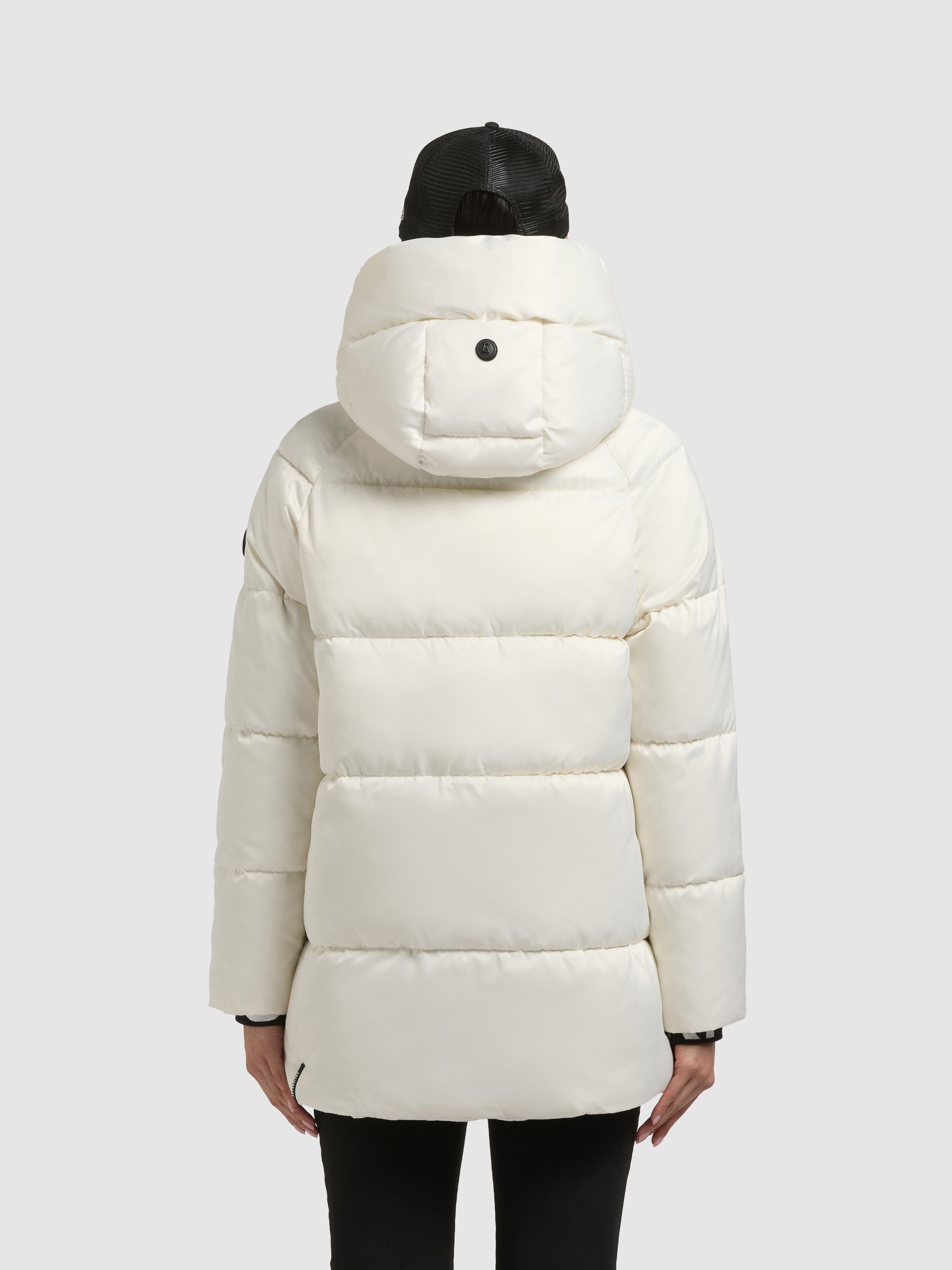 Steppjacke KHUJO "SUDA", Damen, Gr. XL, luna weiß, 100% Polyester, unifarben, Raglanärmel elastischer Bund mit Windstopper, Jacken Steppjacke 3