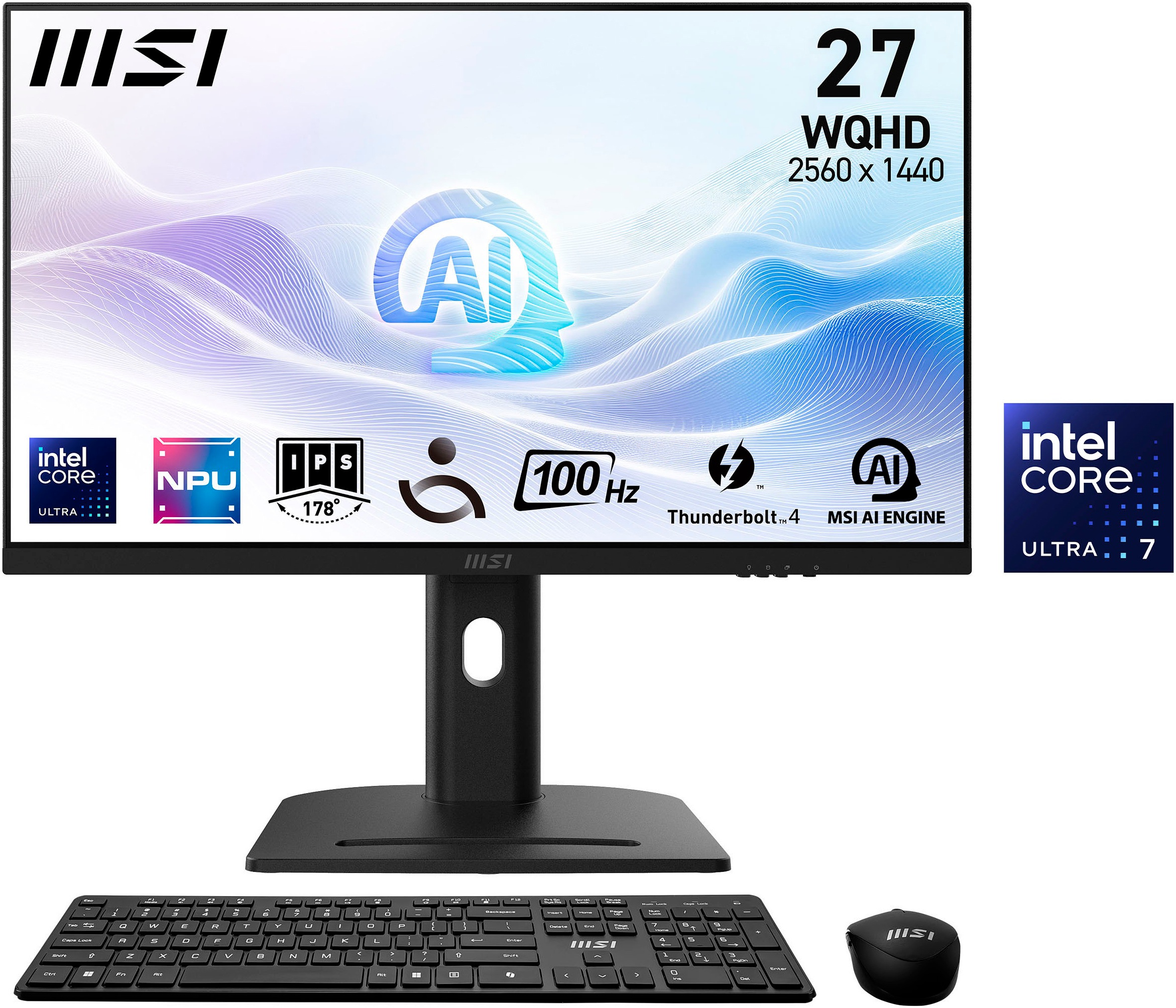 MSI All-in-One PC "Modern AM273QP AI 1UMG-220DE", Microsoft Windows 11 Pro, 32 GB RAM 1.000 GB SSDschwarz, Desktop-PCs