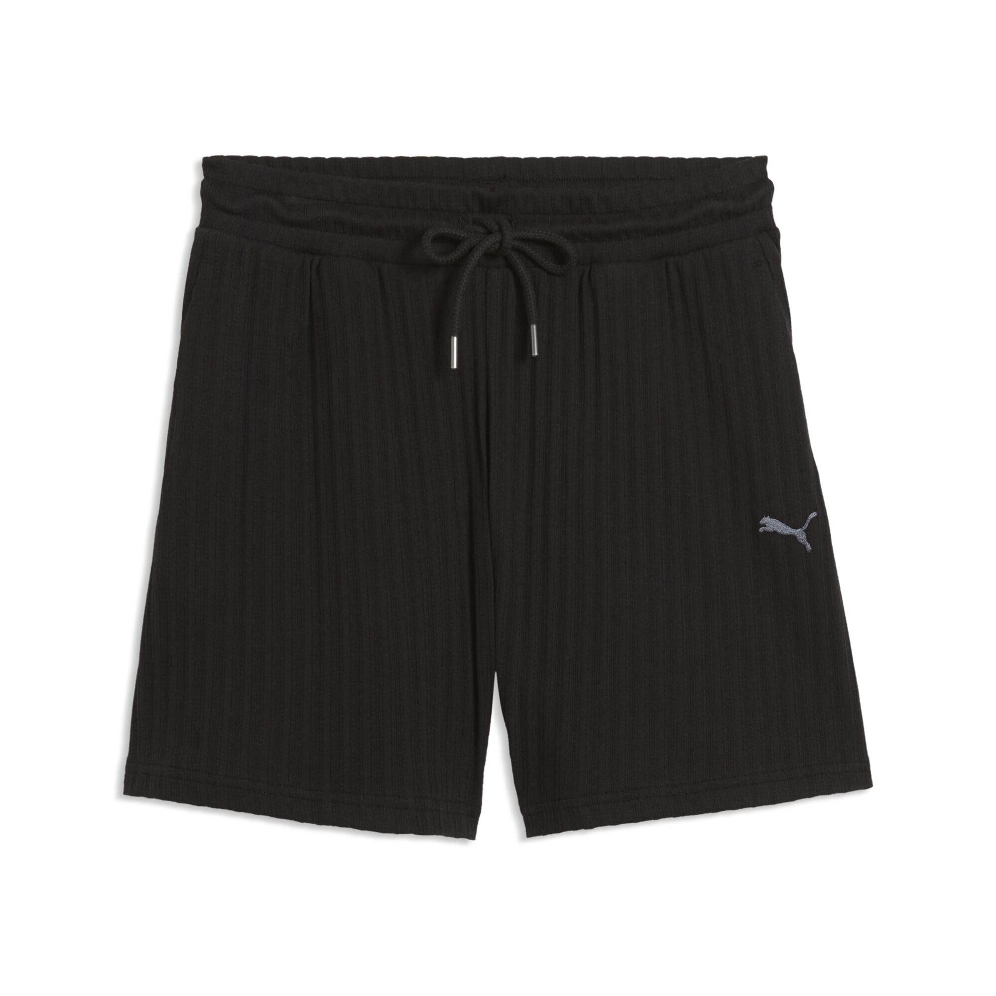 Sporthose PUMA "HER High-Waist Shorts Damen", Herren, Gr. M, Normalgrößen, schwarz, Obermaterial: 58% Baumwolle, 4% Elasthan, 38% Polyester; Taschenfutter: 100% Baumwolle, unifarben, regular fit, Hosen Sporthose