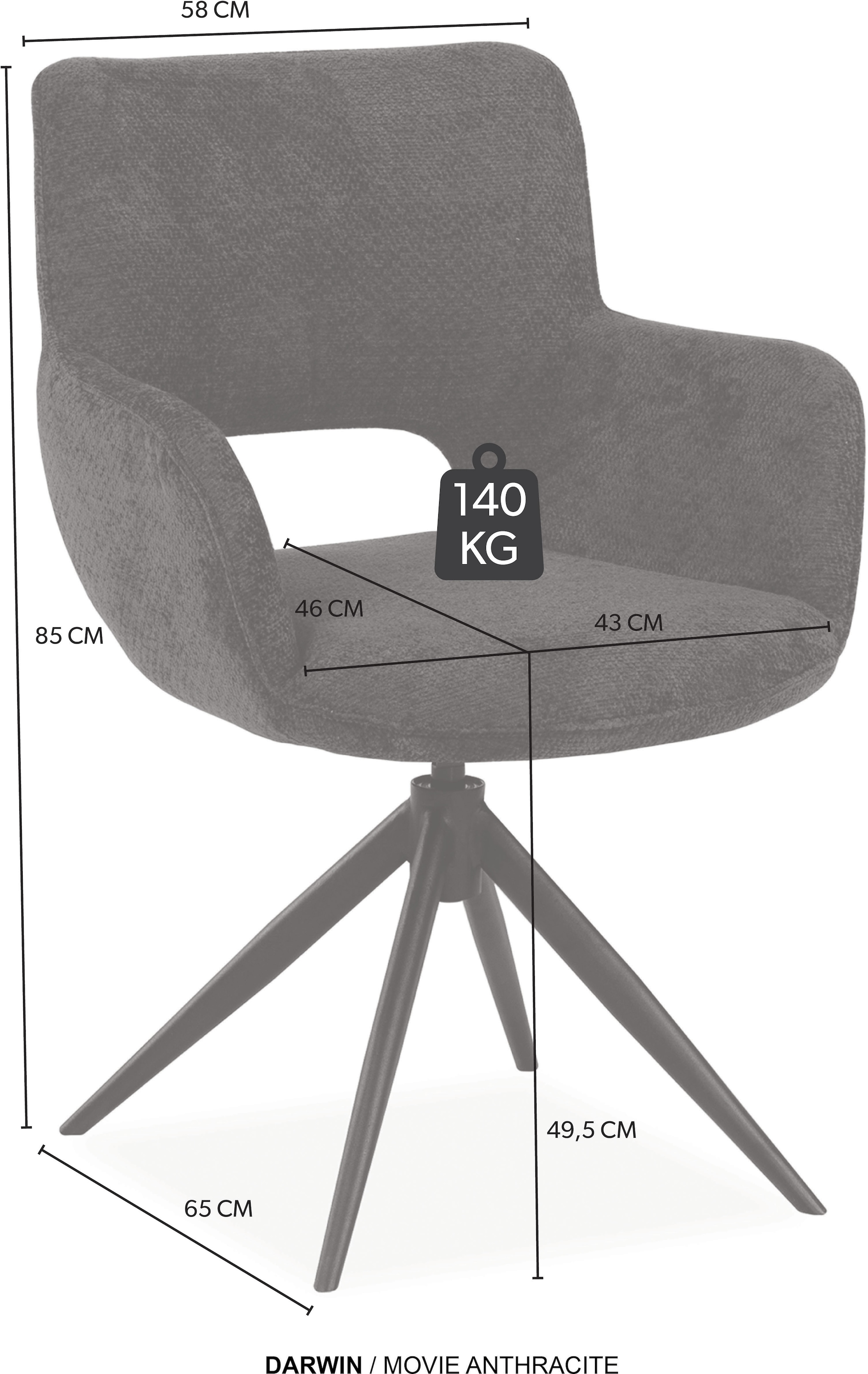 OMG Design Esszimmerstuhl »Darwin« (Set) 1 Stk.Drehstuhl mit auto-return, Armlehnenstuhl