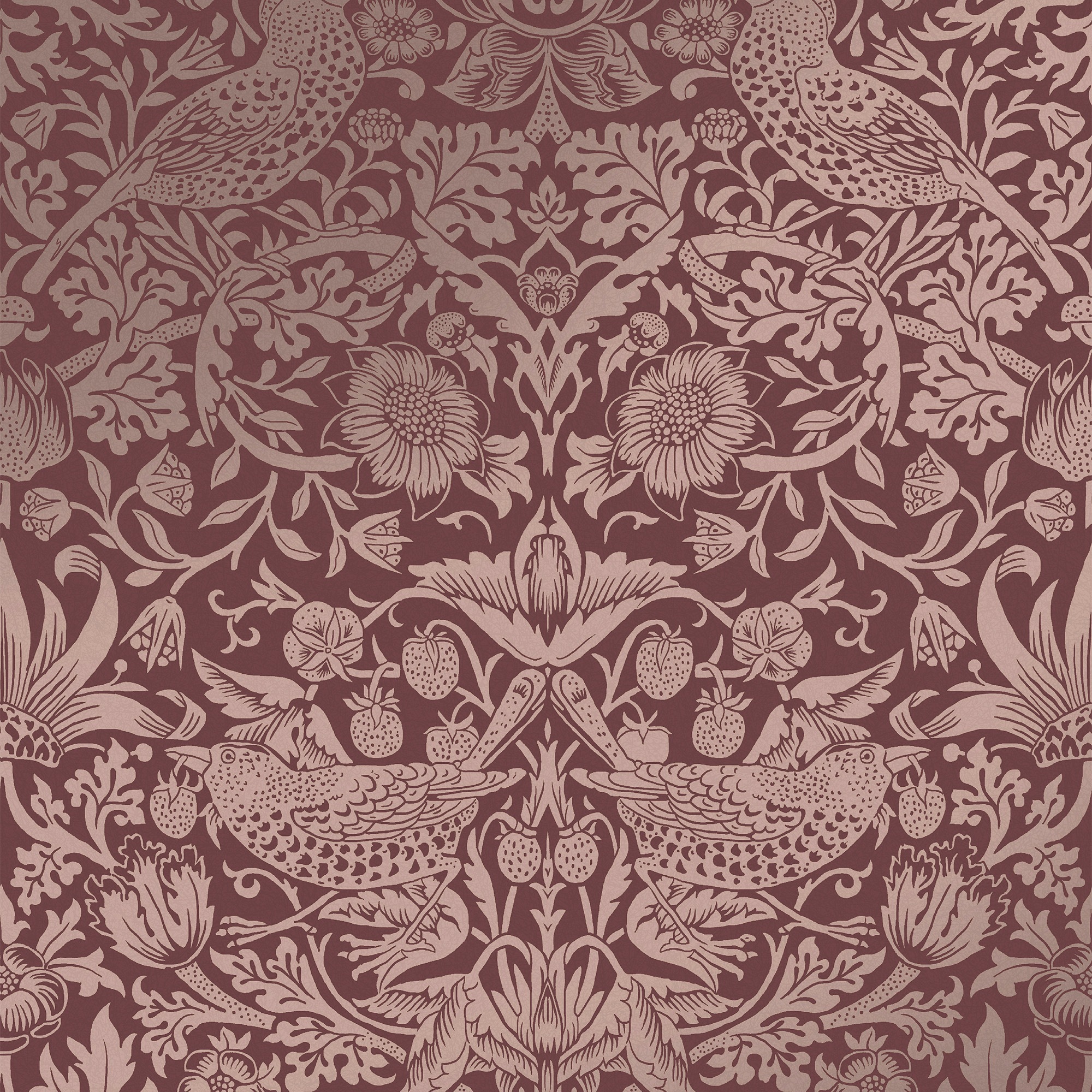 WILLIAM MORRIS AT HOME Vliestapete »Strawberry Thief Fibrous«, Retro, Design Tapeten