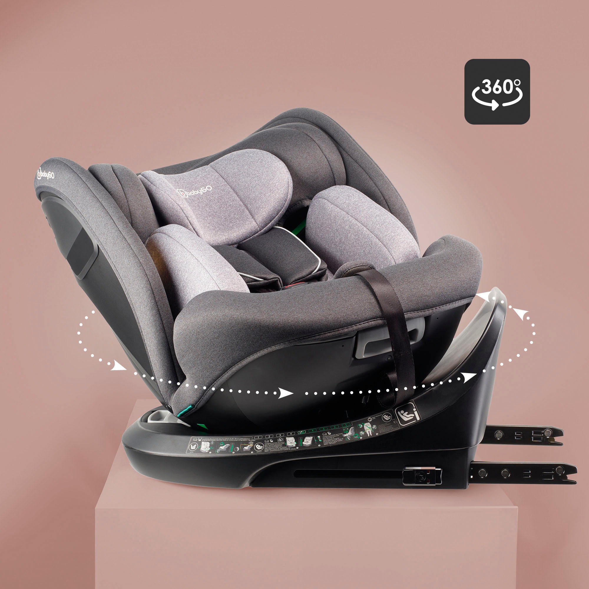 Autokindersitz BABYGO "Protection 360 Grad", Baby, grau, Polyester, Kindersitze 3