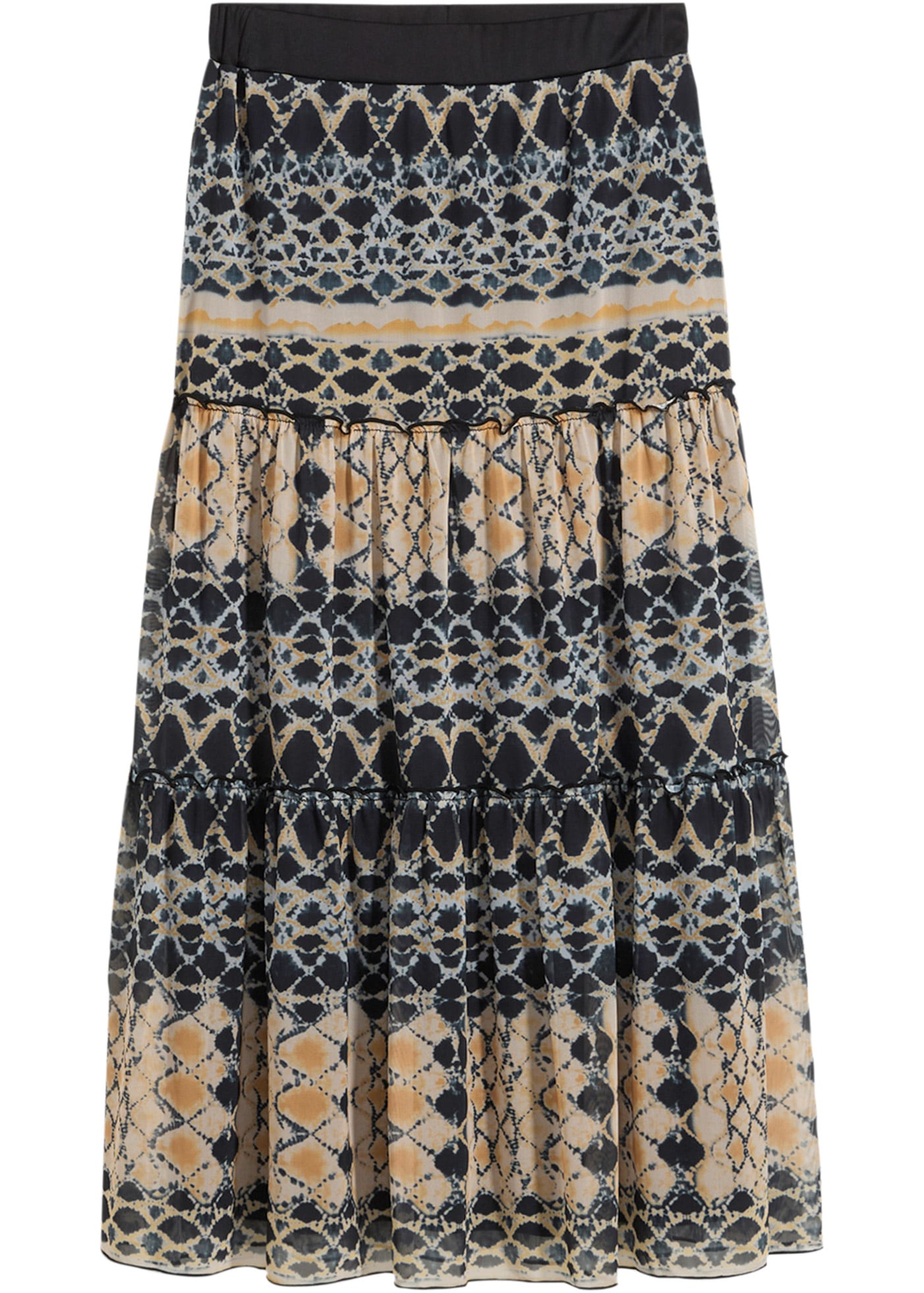 bonprix Stufenrock »Stufenrock« aus leichtem Materialmix, mit elastischem Bund, lockerer Schnitt