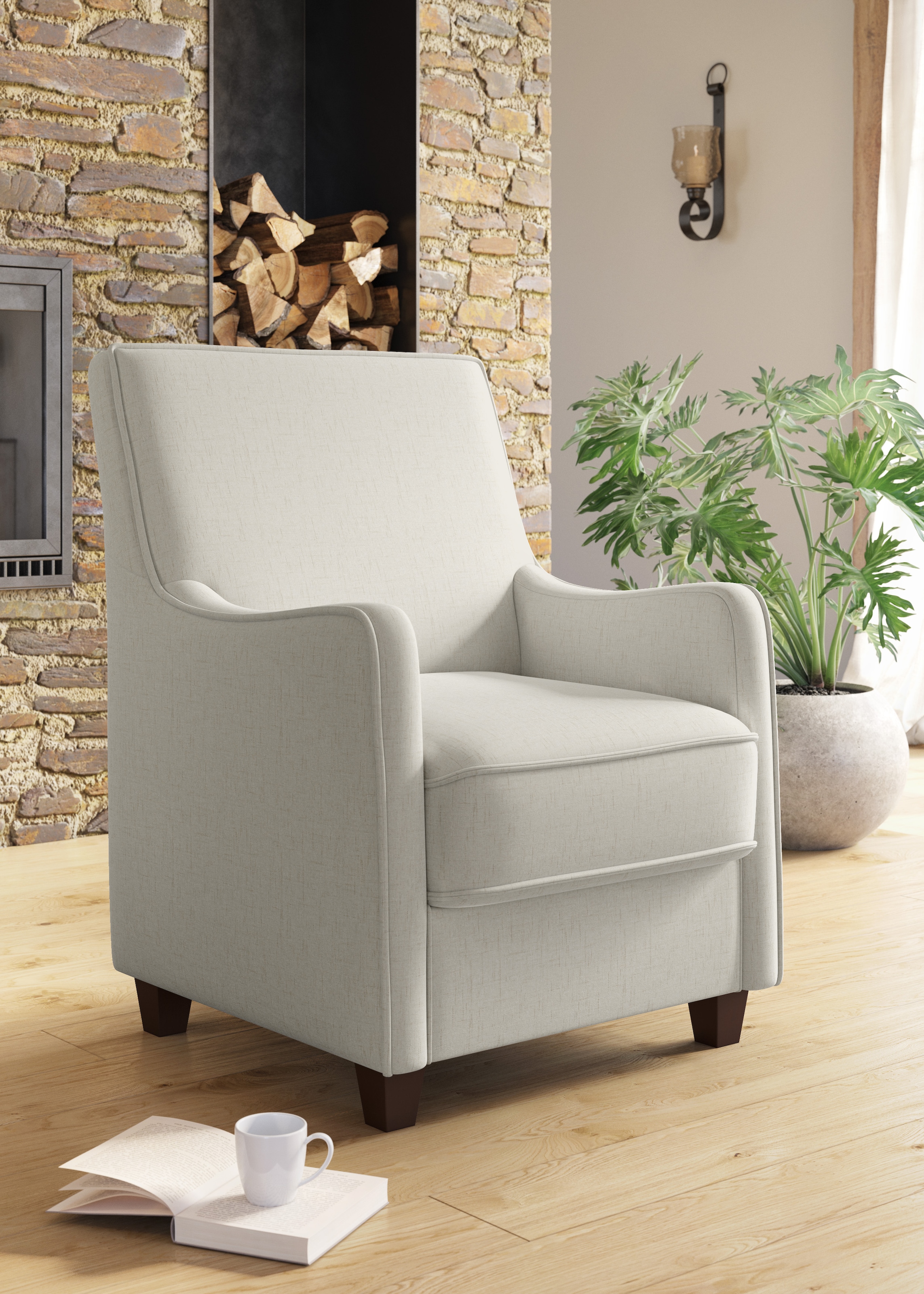 Home affaire Sessel "County" 1 Stk. tlg. mit englischer Naht und Federkern- günstig online kaufen
