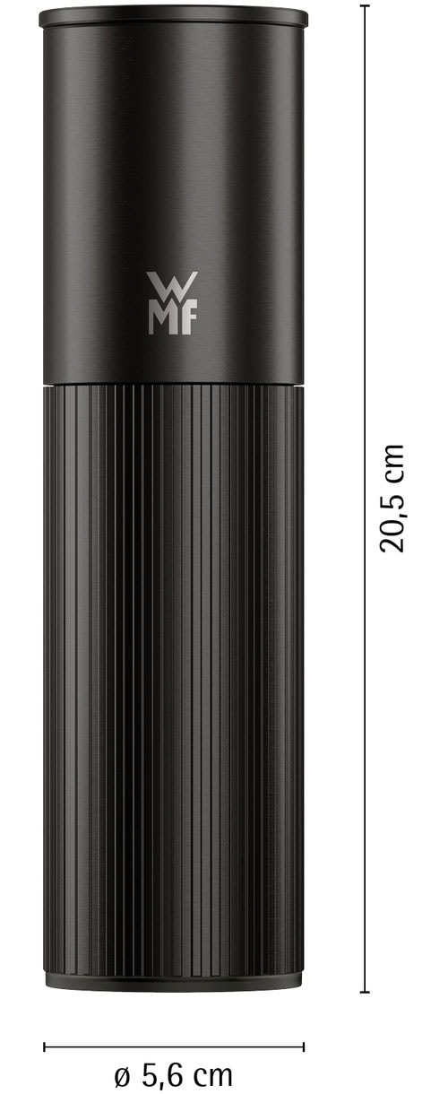 WMF Gewürzmühle »Signature Pro, aus Edelstahl« Keramikmahlwerk, einstellbarer Mahlgrad, magnetischer Deckel
